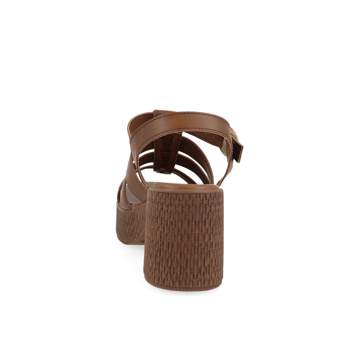 Sandalia Casual de tacon Vazza color Camel para Mujer