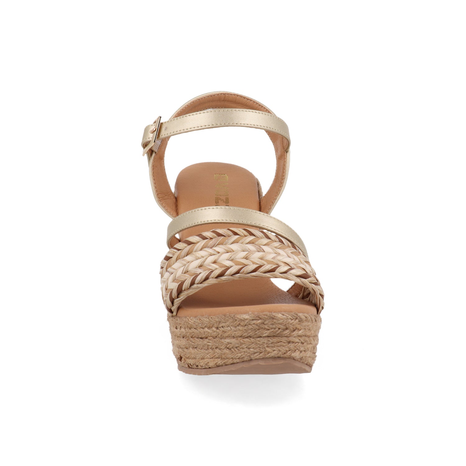 Sandalia Casual Vazza color Dorado para Mujer con plataforma y detalle de Yute