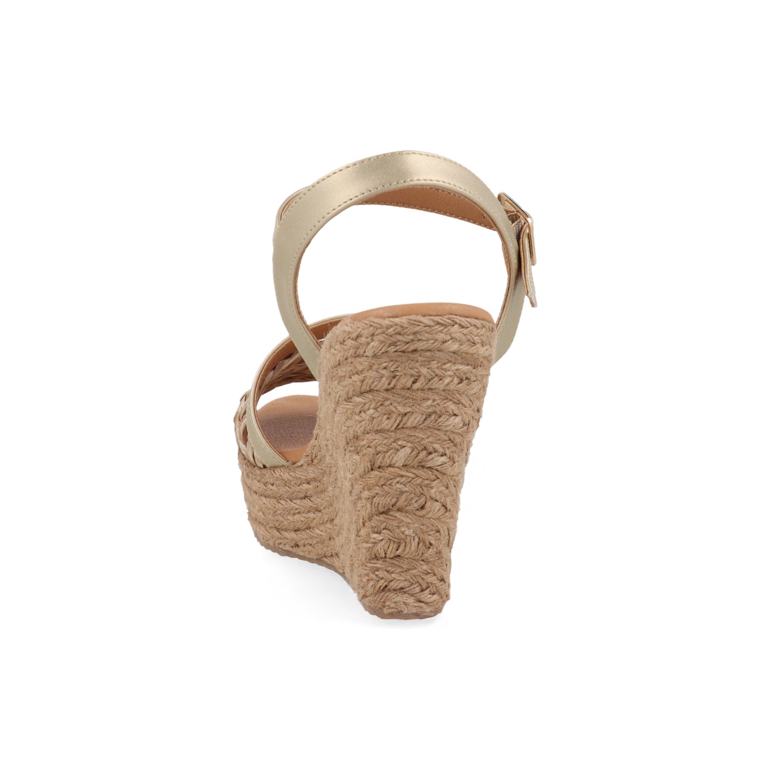 Sandalia Casual Vazza color Dorado para Mujer con plataforma y detalle de Yute