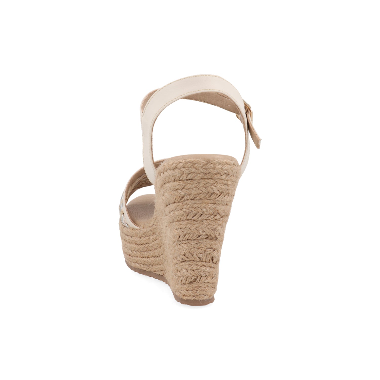 Sandalia Casual Vazza color Latte para Mujer con plataforma y detalles de yute