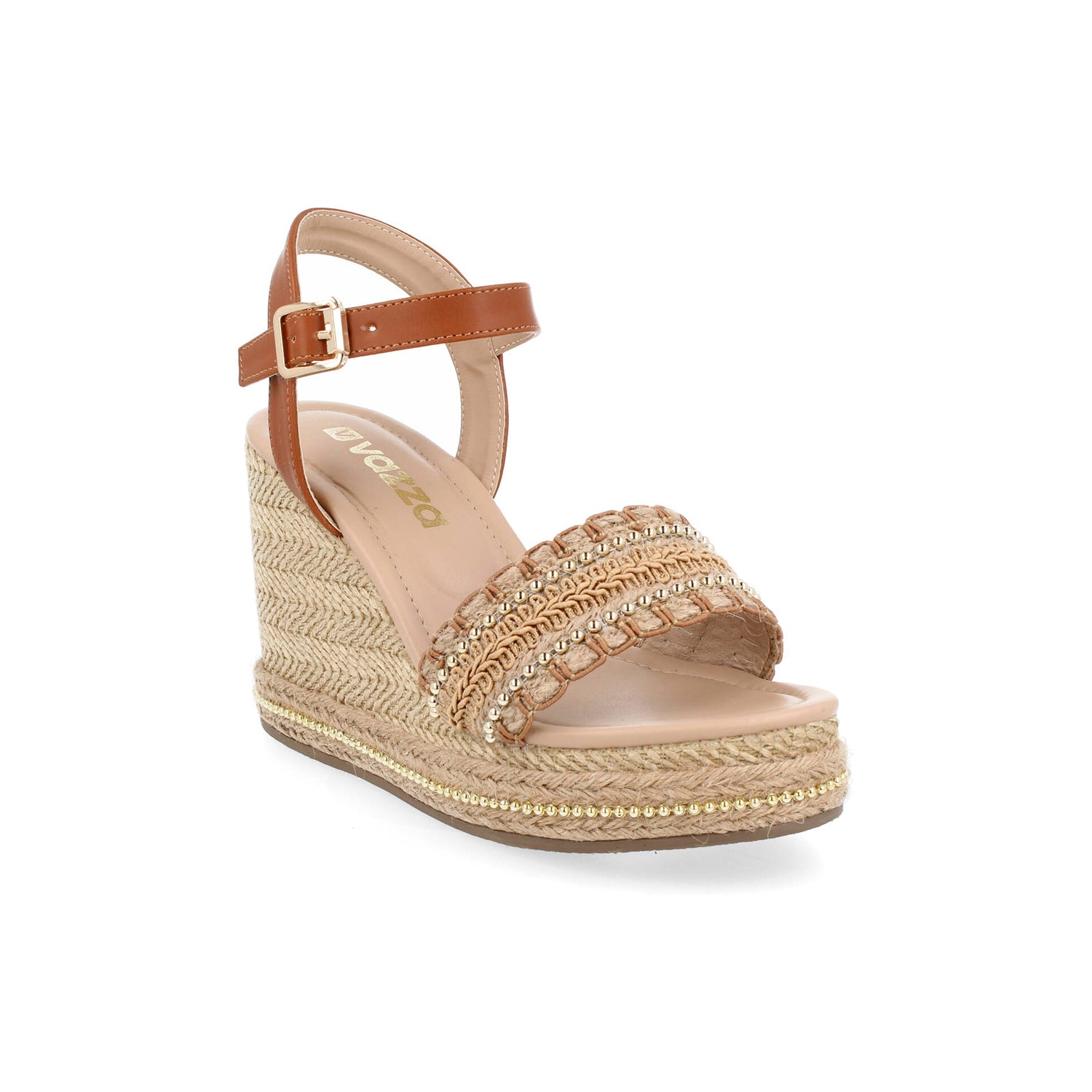 Sandalia Casual Vazza color Caf? Claro para Mujer