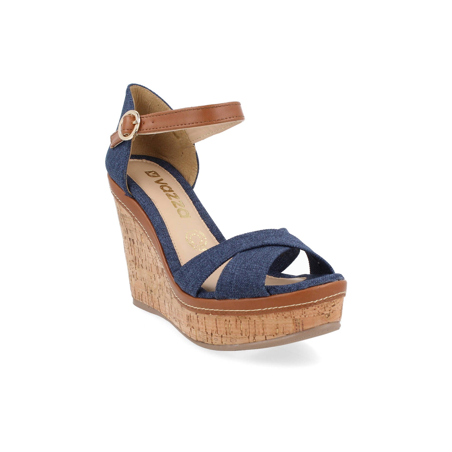Sandalia Casual Vazza color Azul Marino para Mujer