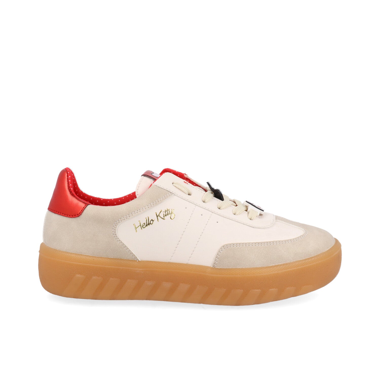 Tenis Urbano Vazza color Latte con Rojo de Hello Kitty para Mujer
