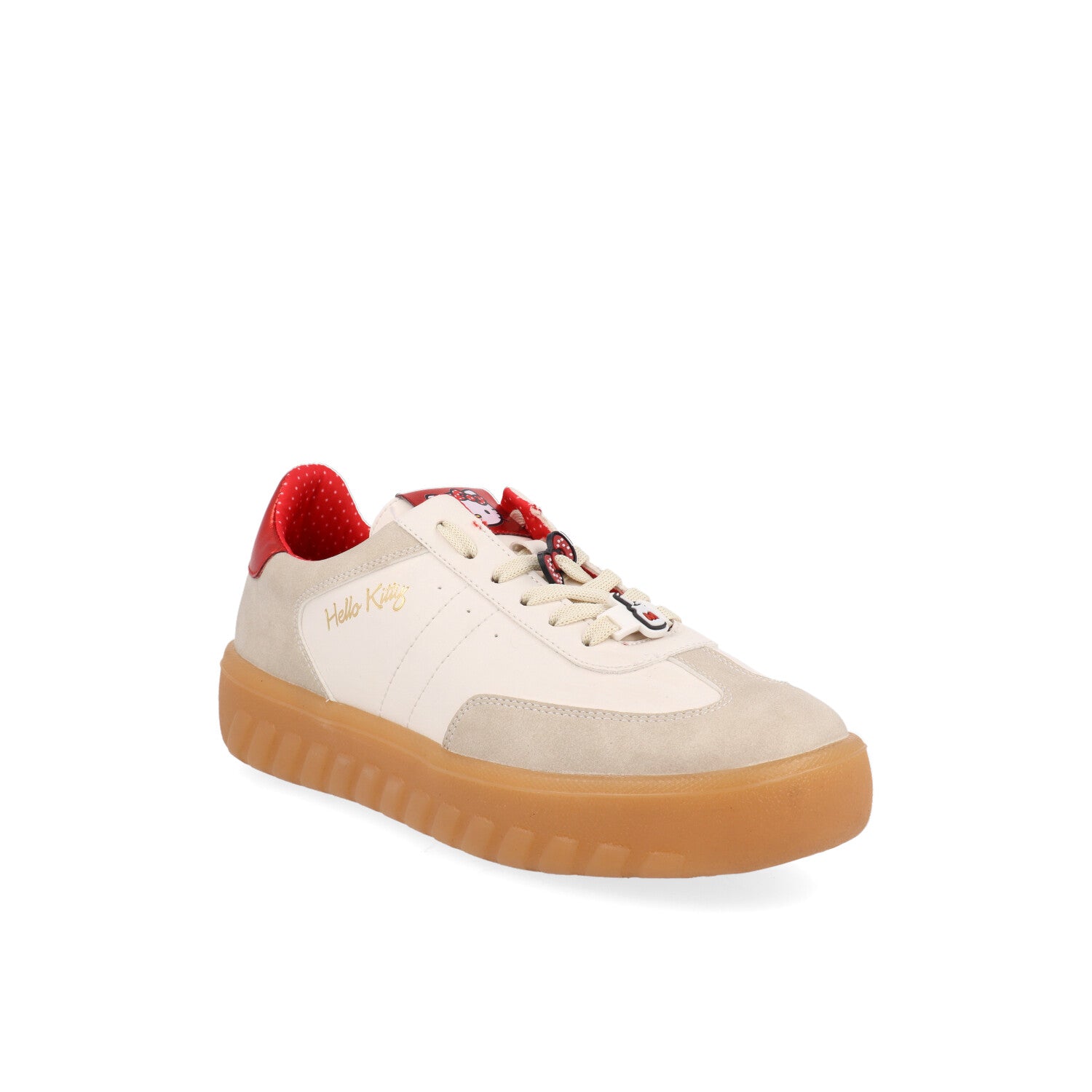 Tenis Urbano Vazza color Latte con Rojo de Hello Kitty para Mujer