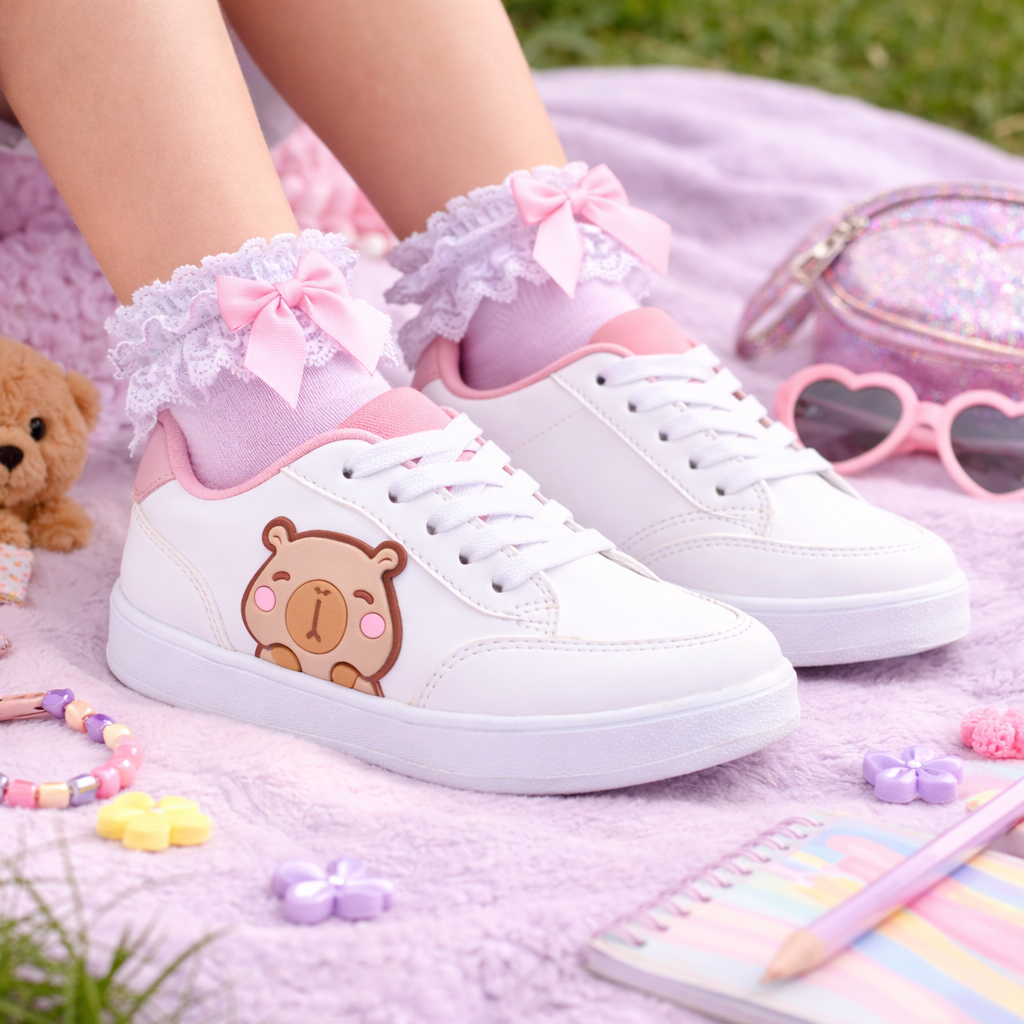 Tenis Urbano Vazza color Blanco con detalle de Capibara para Niña