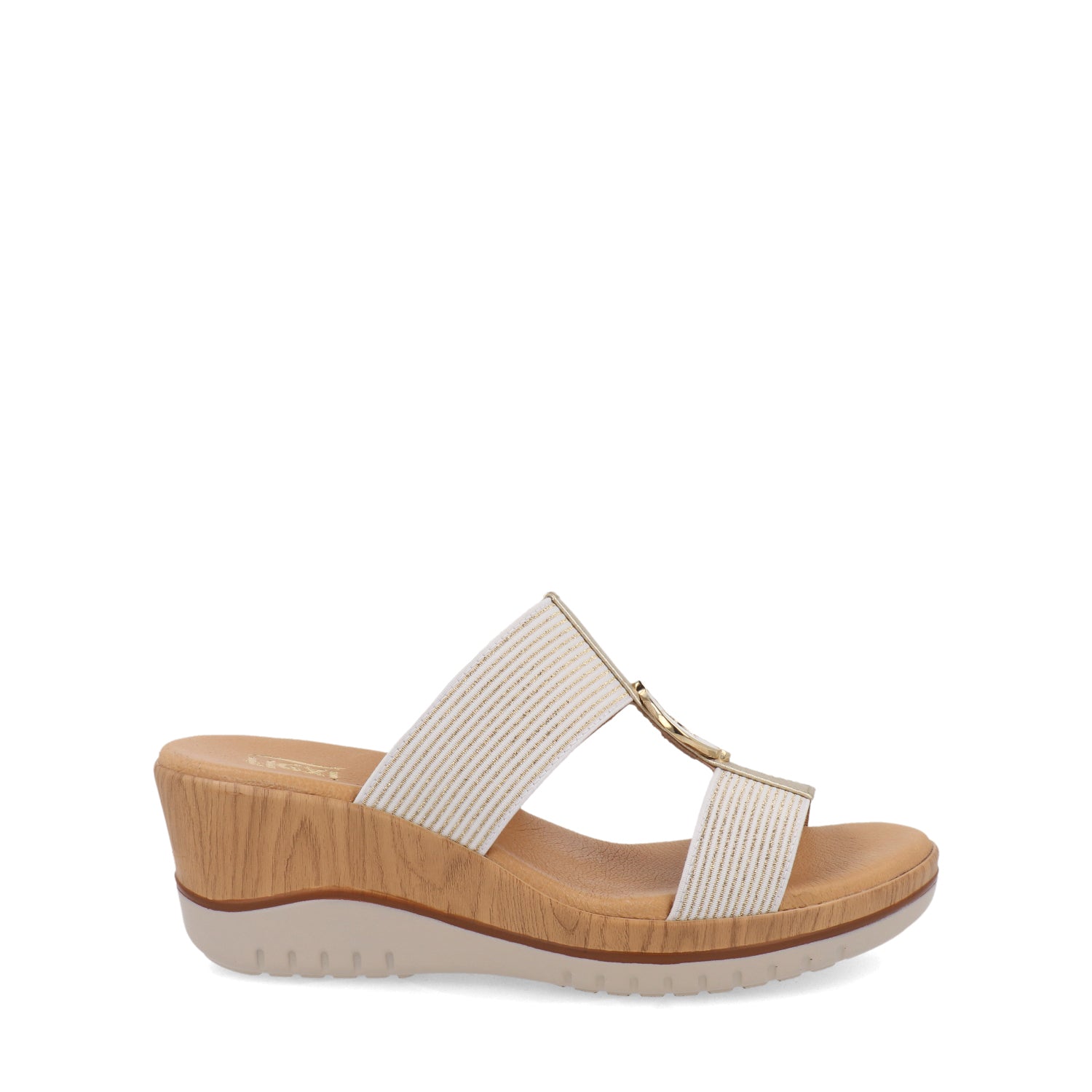 Sandalia casual Flexi color oro para mujer
