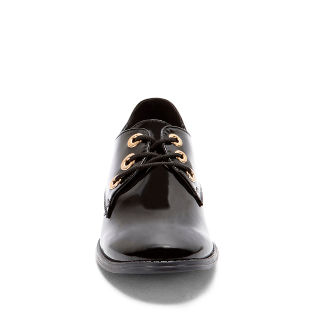 Sin paso cortador Zapato Escolar estilo bostoniano para mujer de charol color negro –  VazzaShoes