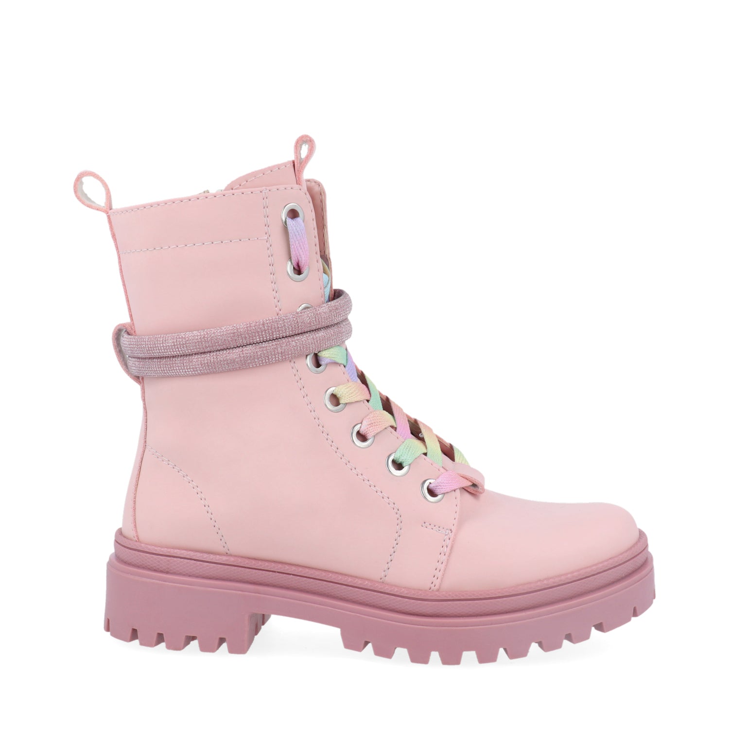 Botín Estilo Industrial Vazza color Rosa para Junior Niña