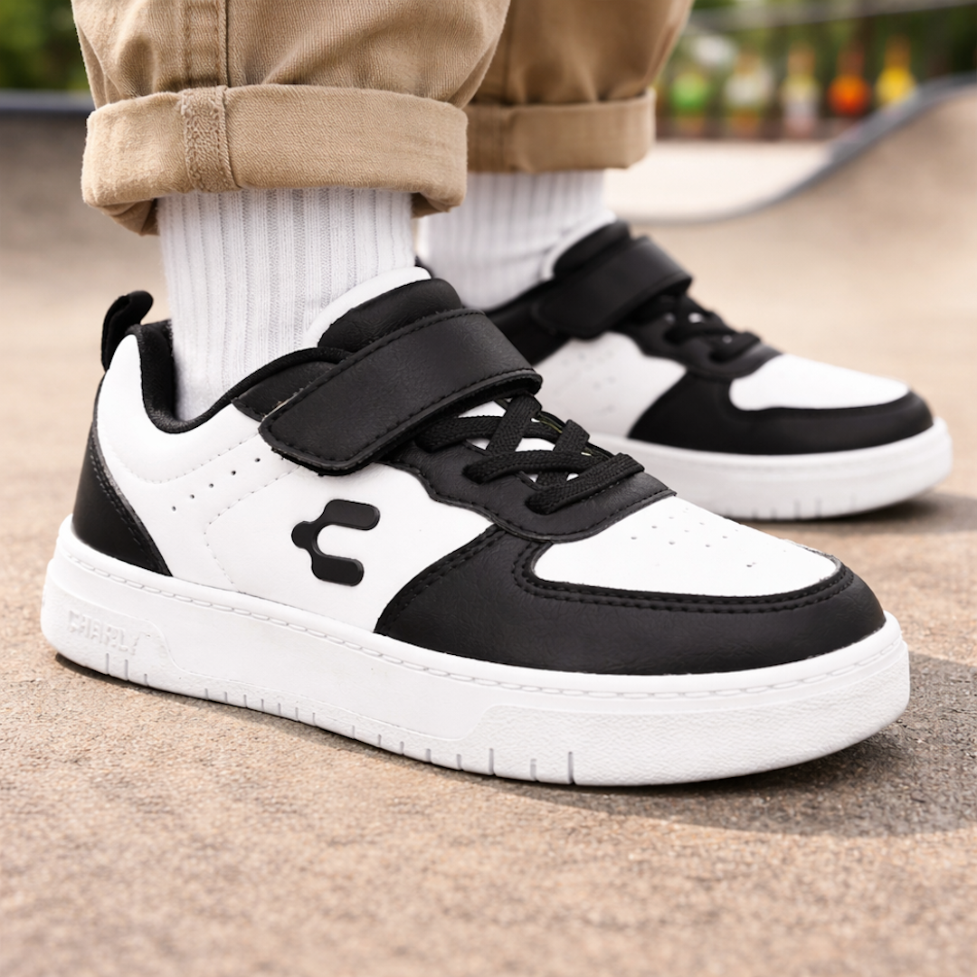 Tenis Urbano Charly color Blanco con negro para Niño