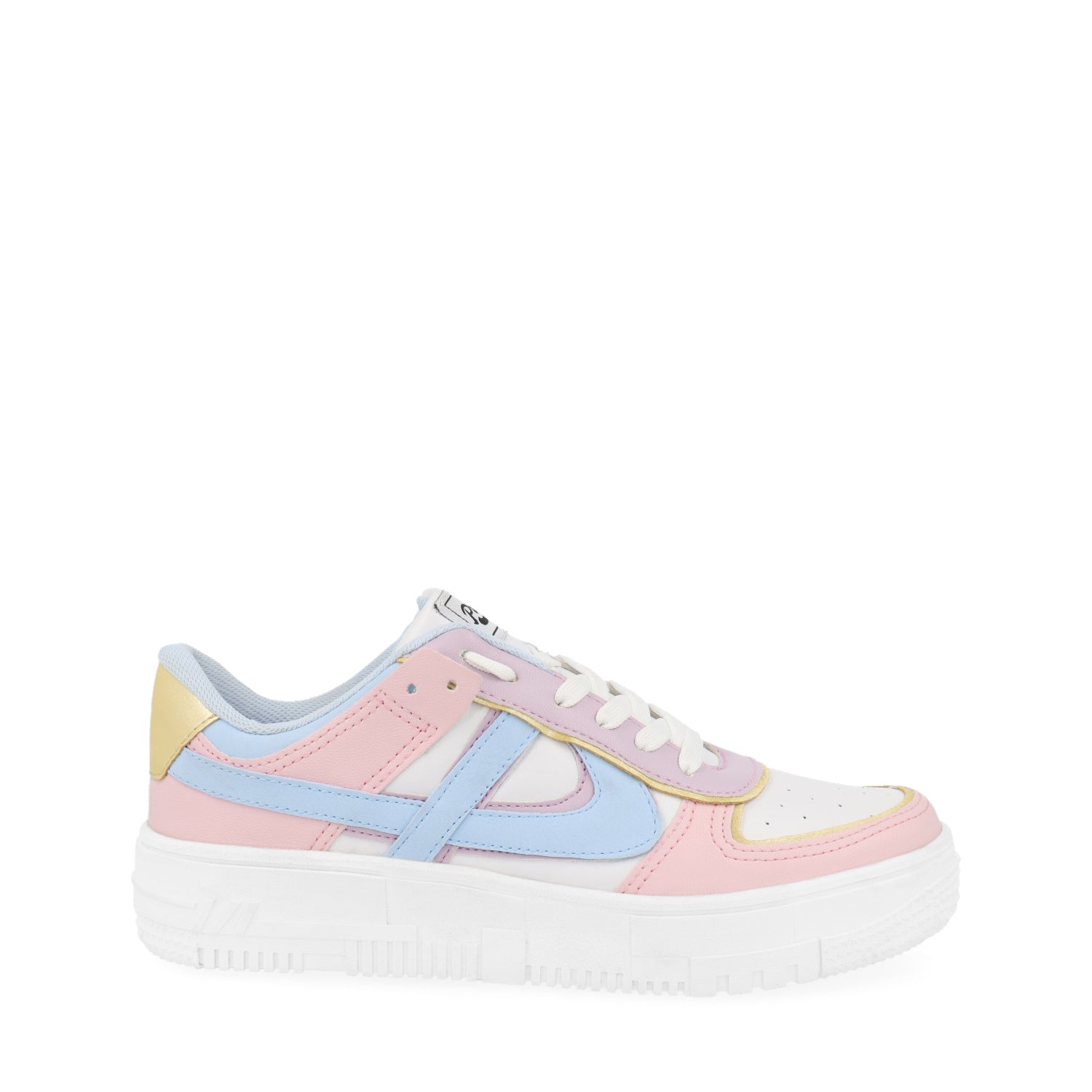 Tenis Estilo Urbano Panam color Blanco Con Detalles Multicolor Para Mujer