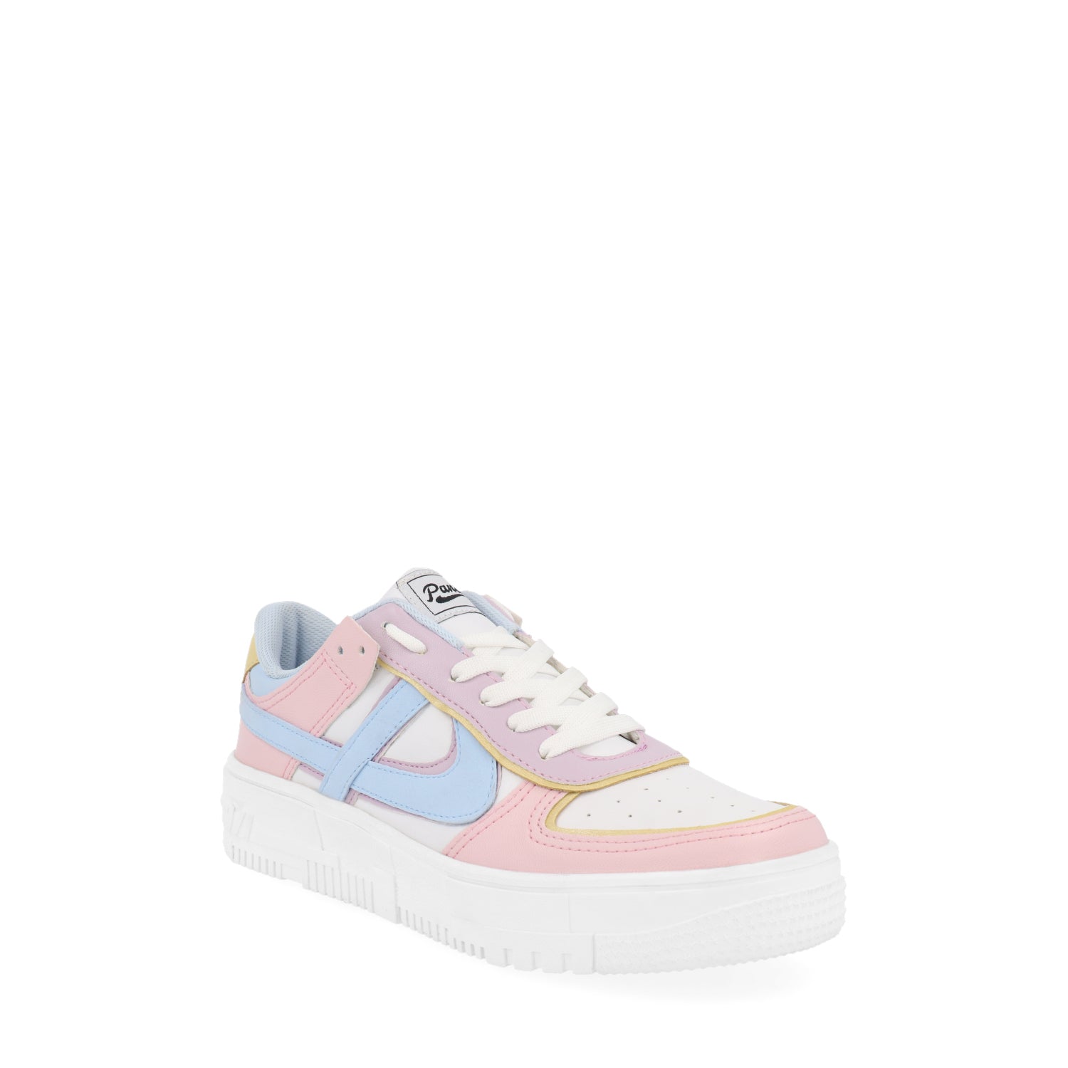 Tenis Estilo Urbano Panam color Blanco Con Detalles Multicolor Para Mujer