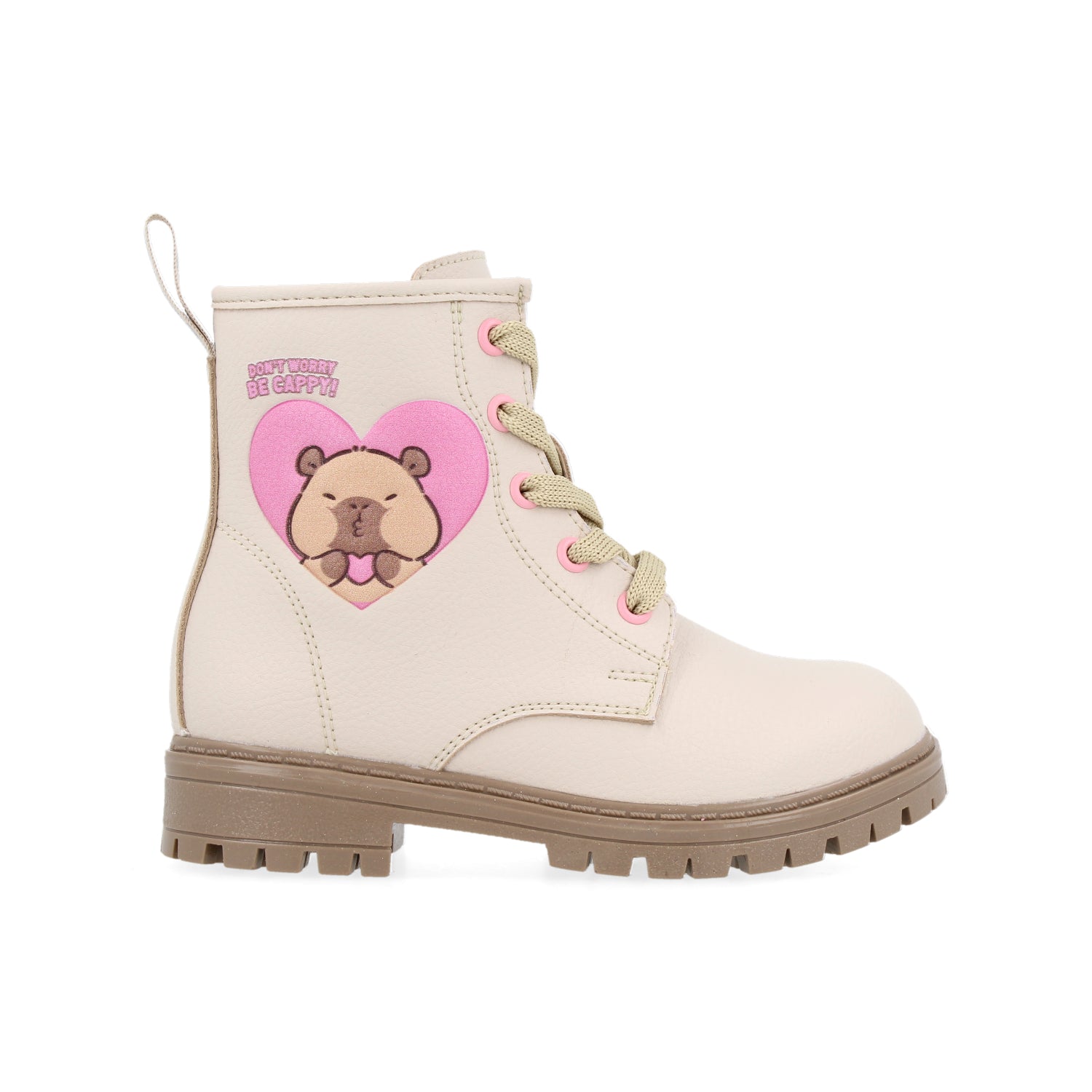 Botin Casual Vavito color Beige con estampado de Capibara para Niña