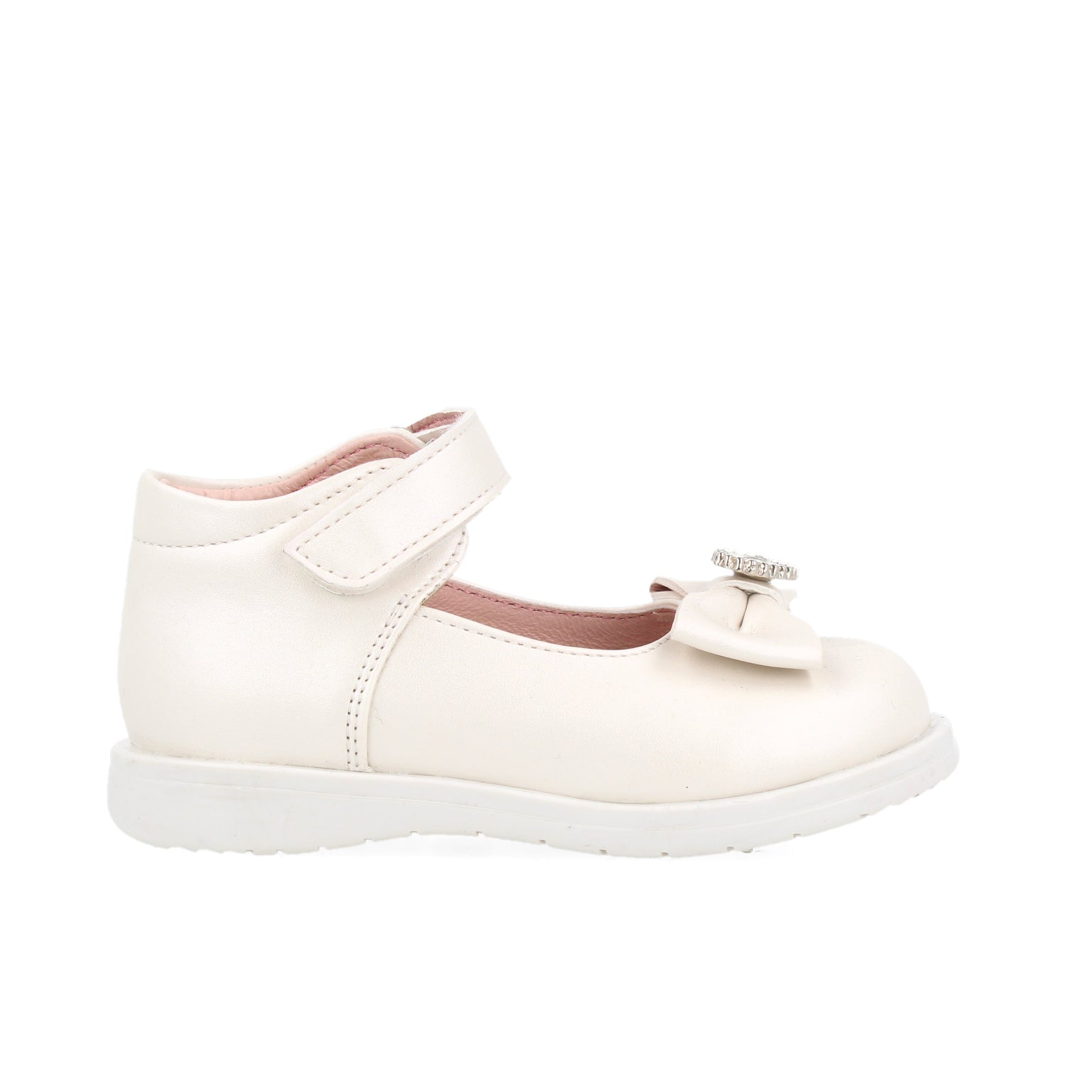 Zapato Casual Vavito color Perla para Niña con Detalle de Moño