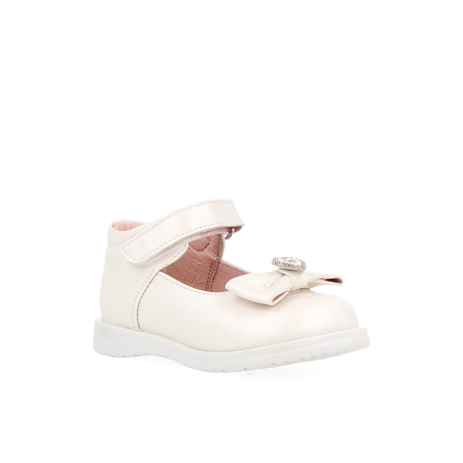 Zapato Casual Vavito color Perla para Niña con Detalle de Moño