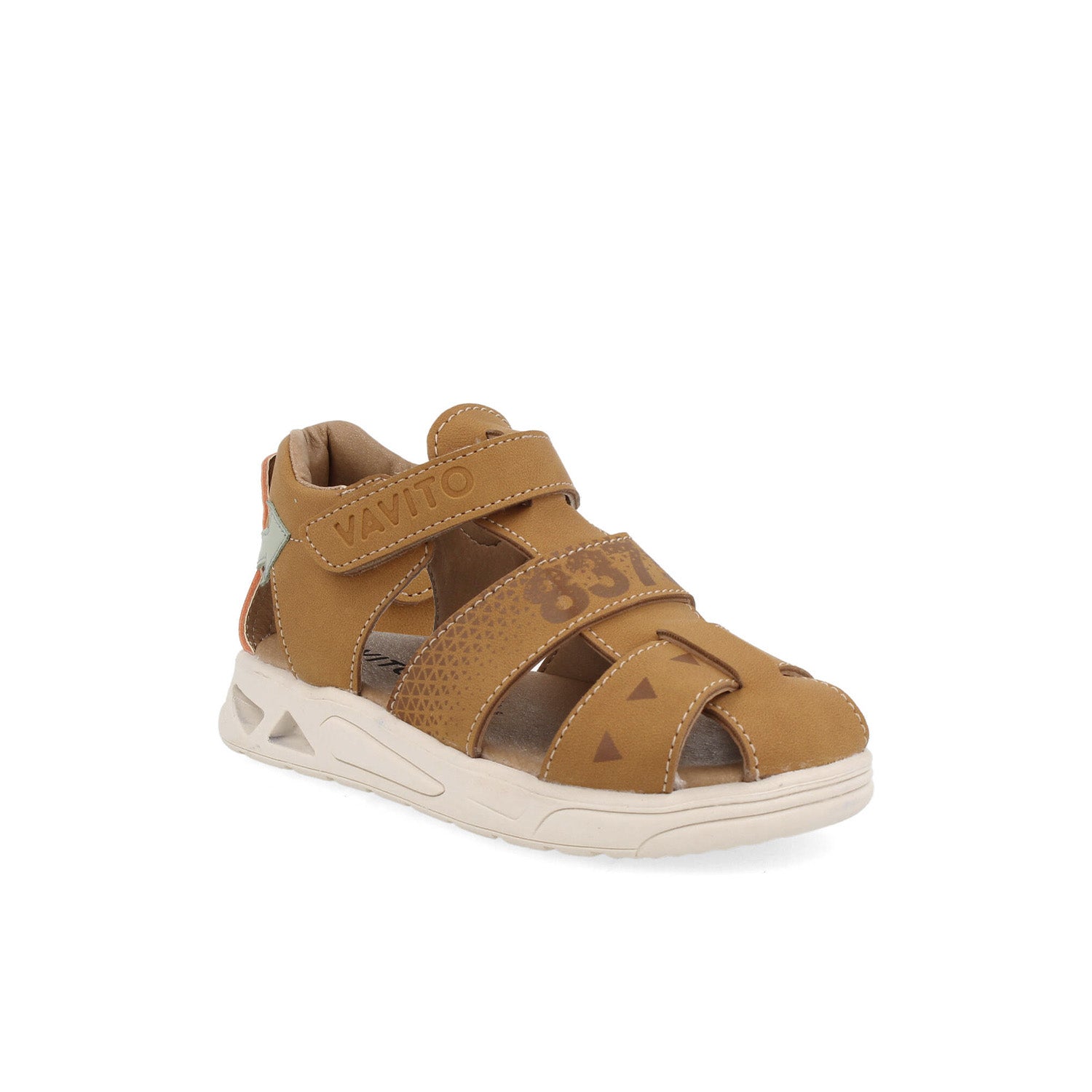 Sandalia Casual Vavito color Camel para Niño