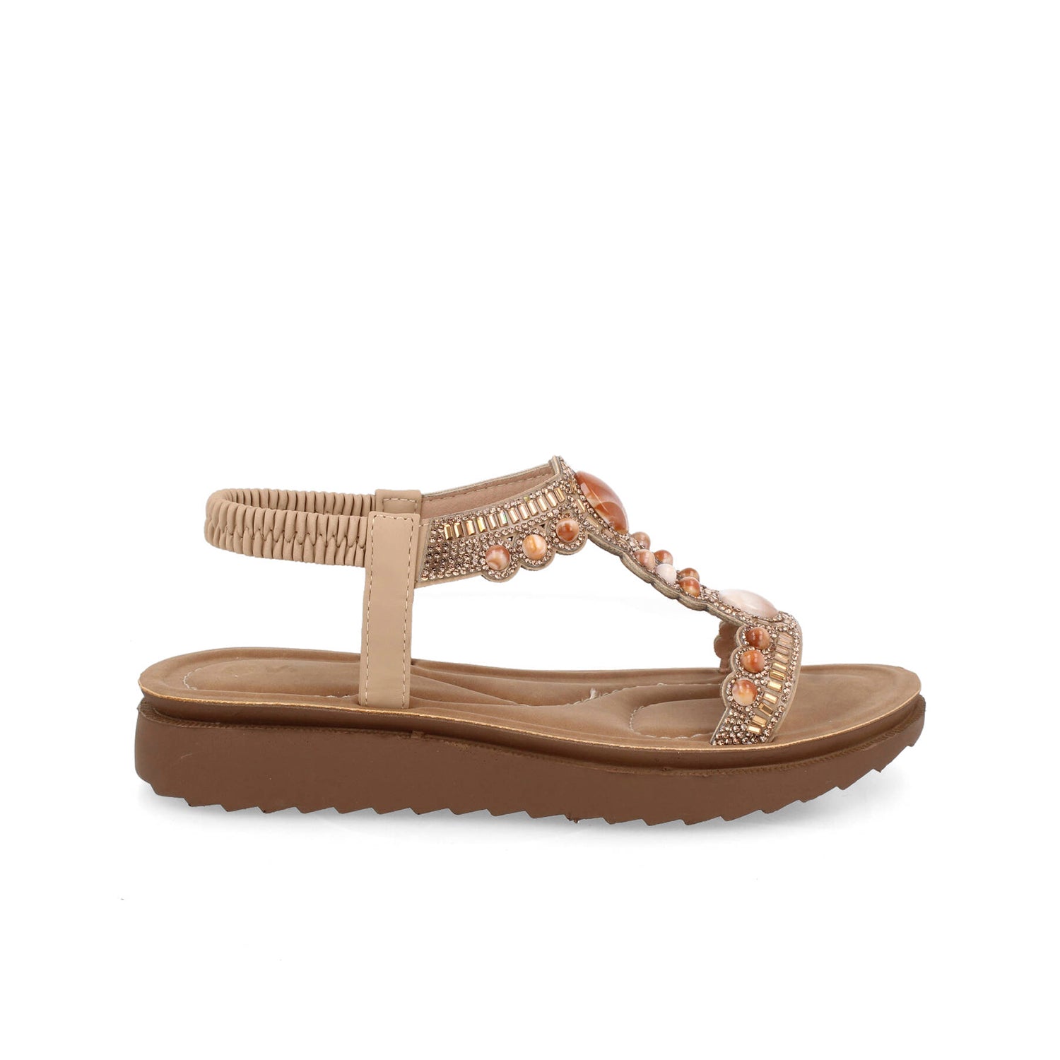 Sandalia Casual Vazza color Beige para Mujer