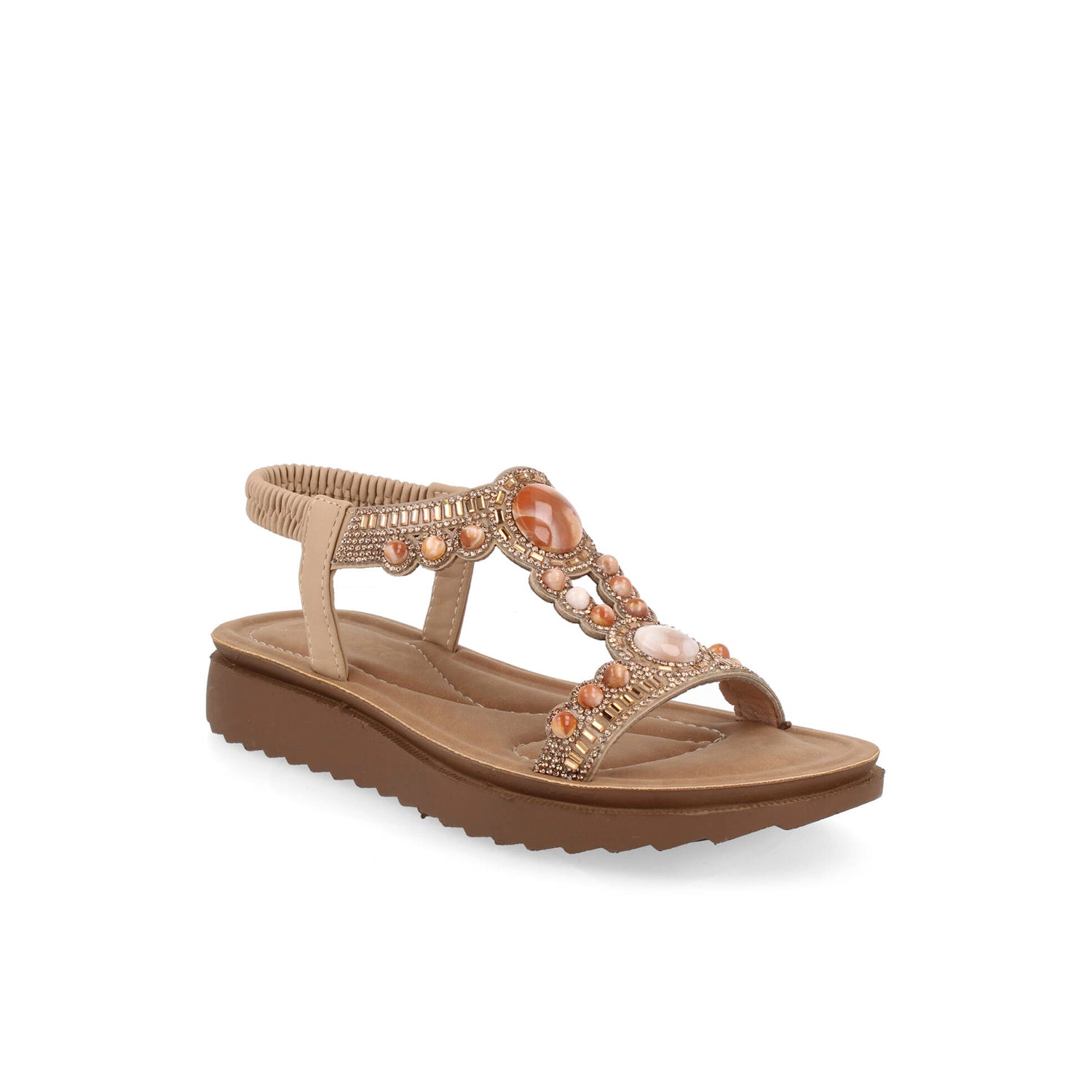 Sandalia Casual Vazza color Beige para Mujer