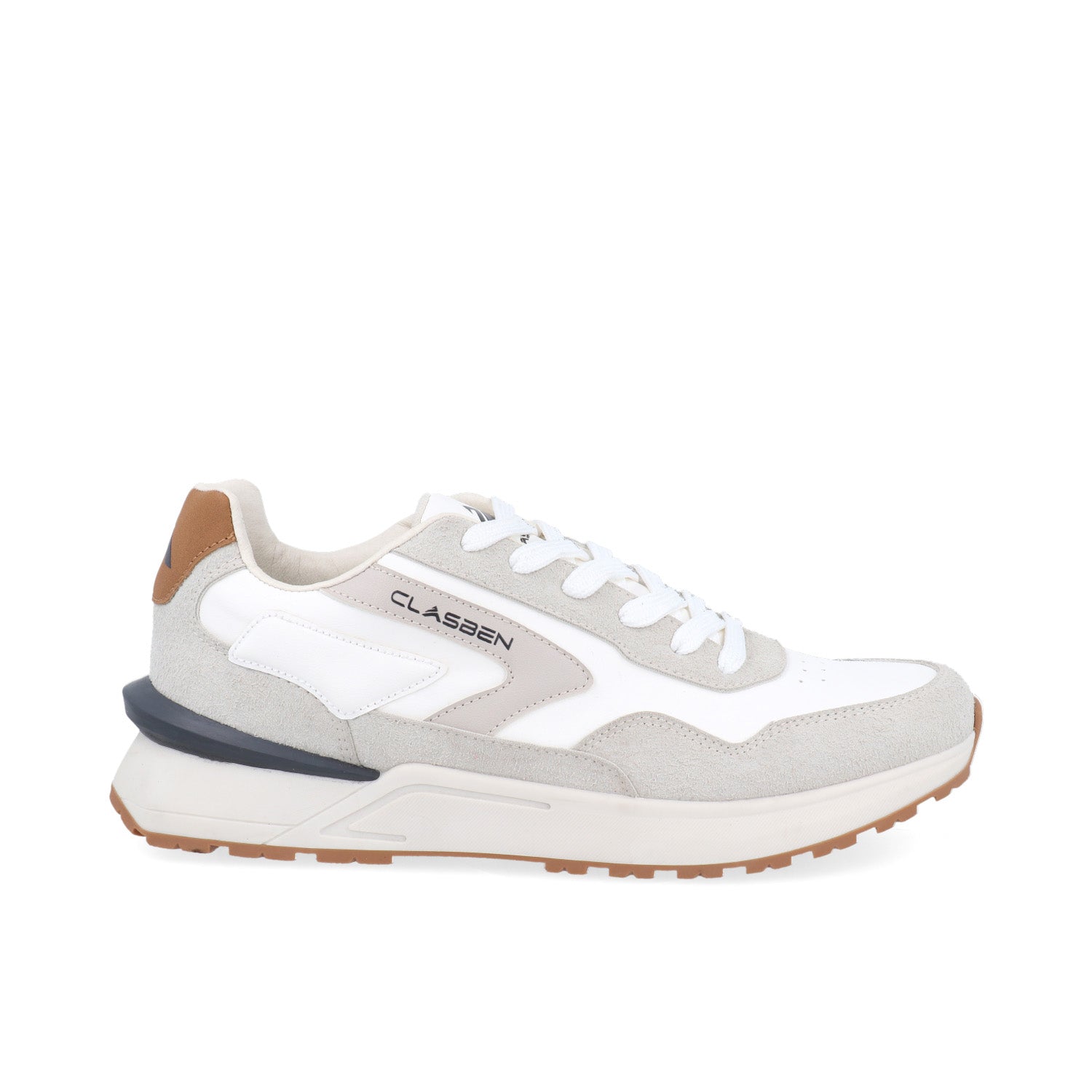 Tenis Urbano Clasben color Blanco con Gris para Hombre