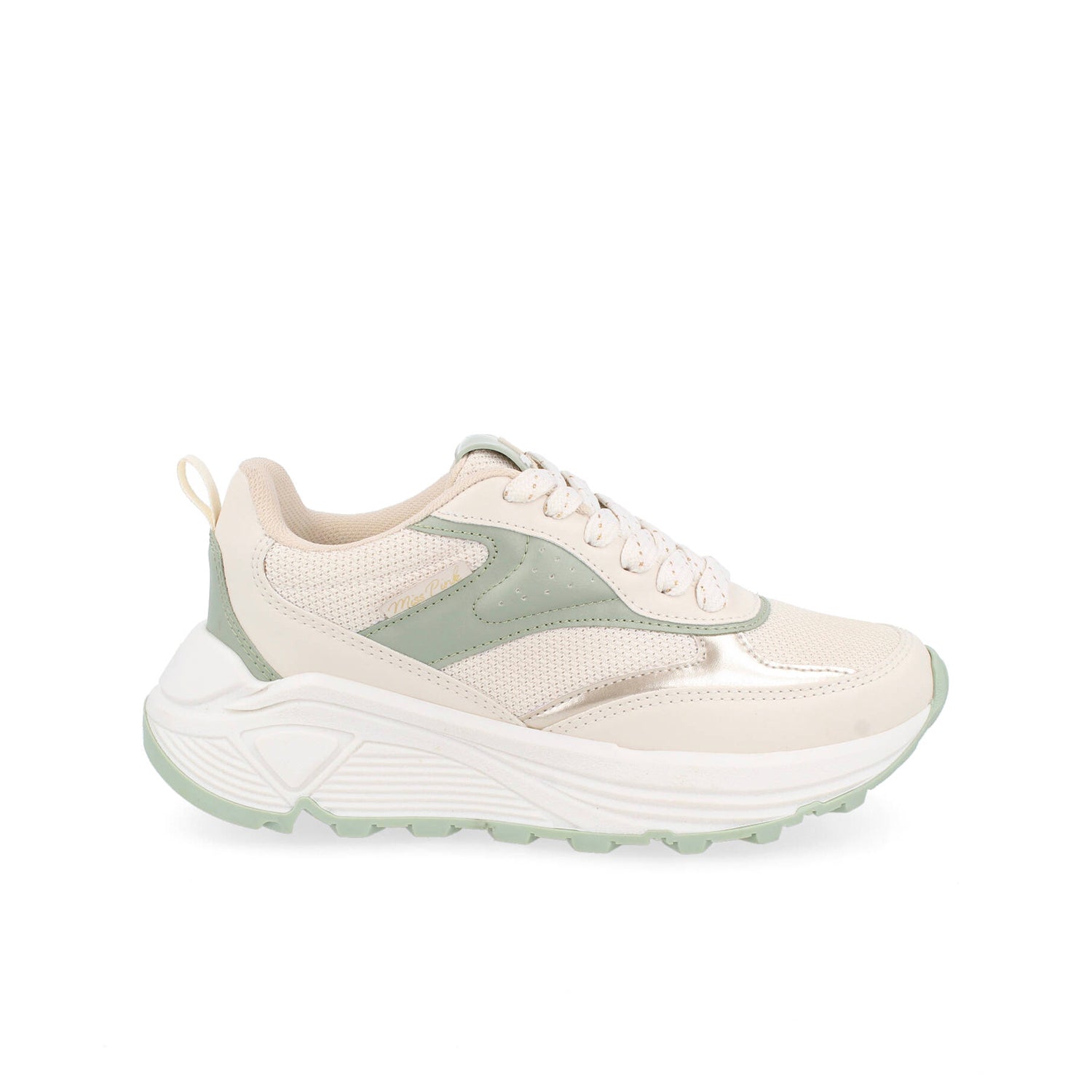 Tenis Urbano Vazza color Latte con verde para Mujer