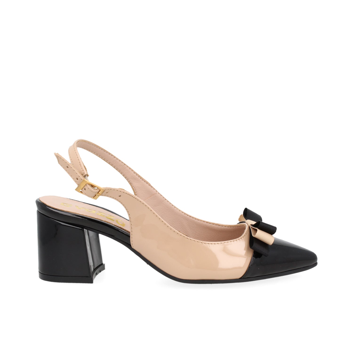 Zapatilla De Vestir Vazza color Nude con Negro para Mujer