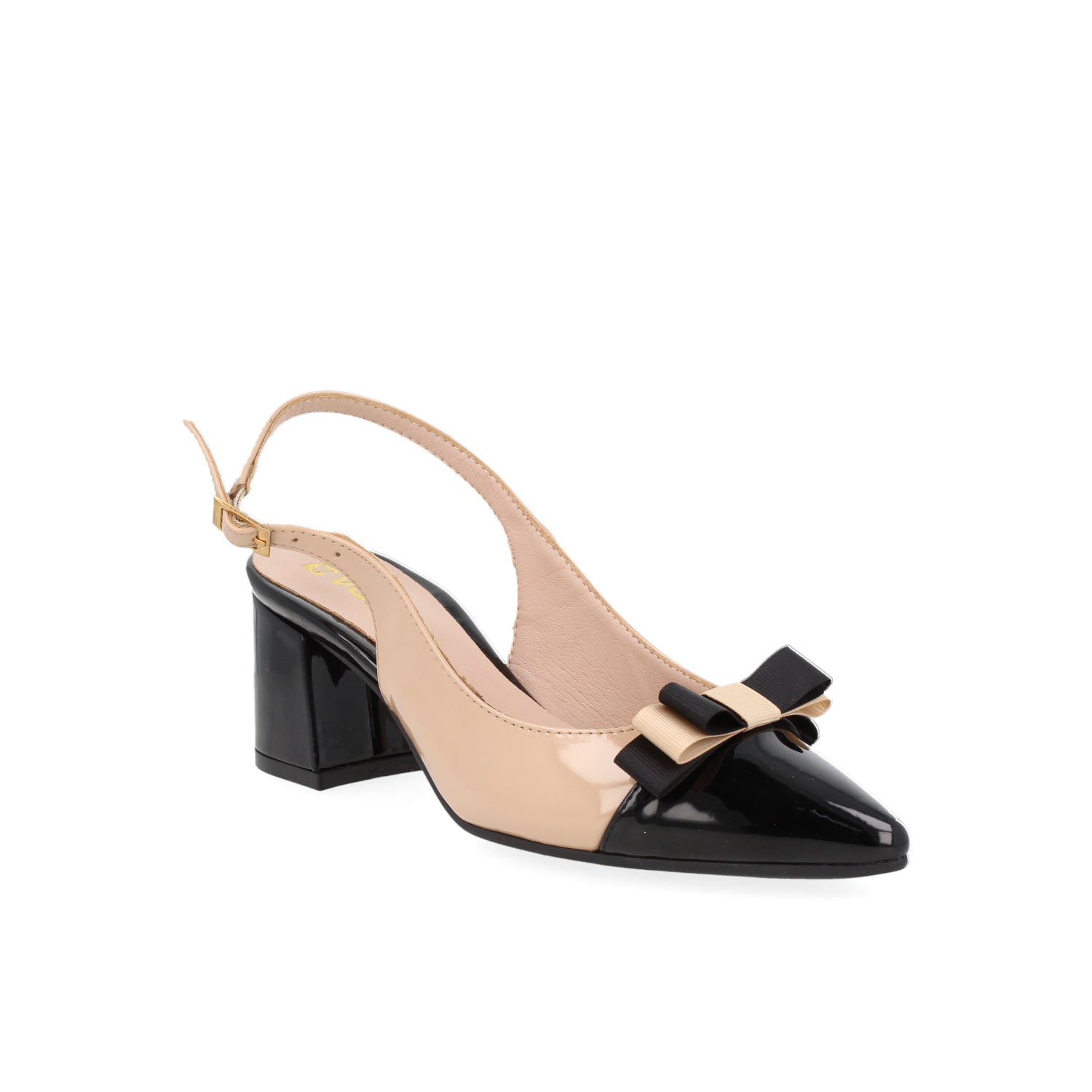 Zapatilla De Vestir Vazza color Nude con Negro para Mujer