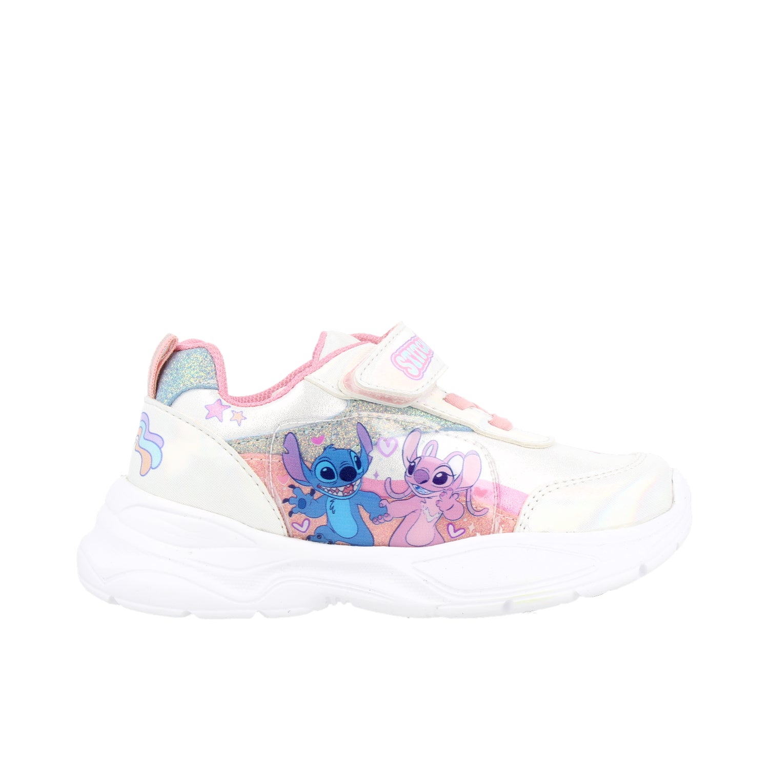 Tenis Urbano Tropicana color Blanco con estampado de stich para Niña