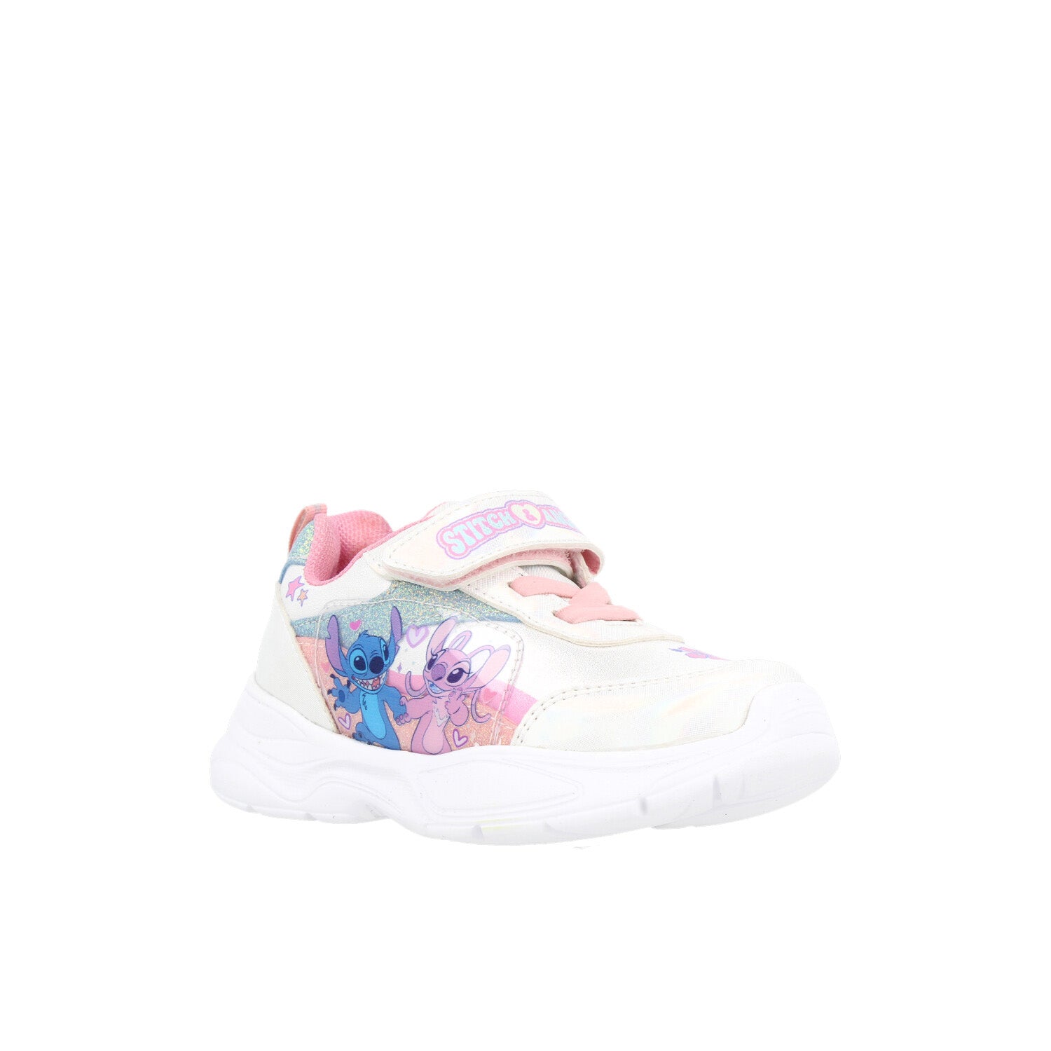 Tenis Urbano Tropicana color Blanco con estampado de stich para Niña