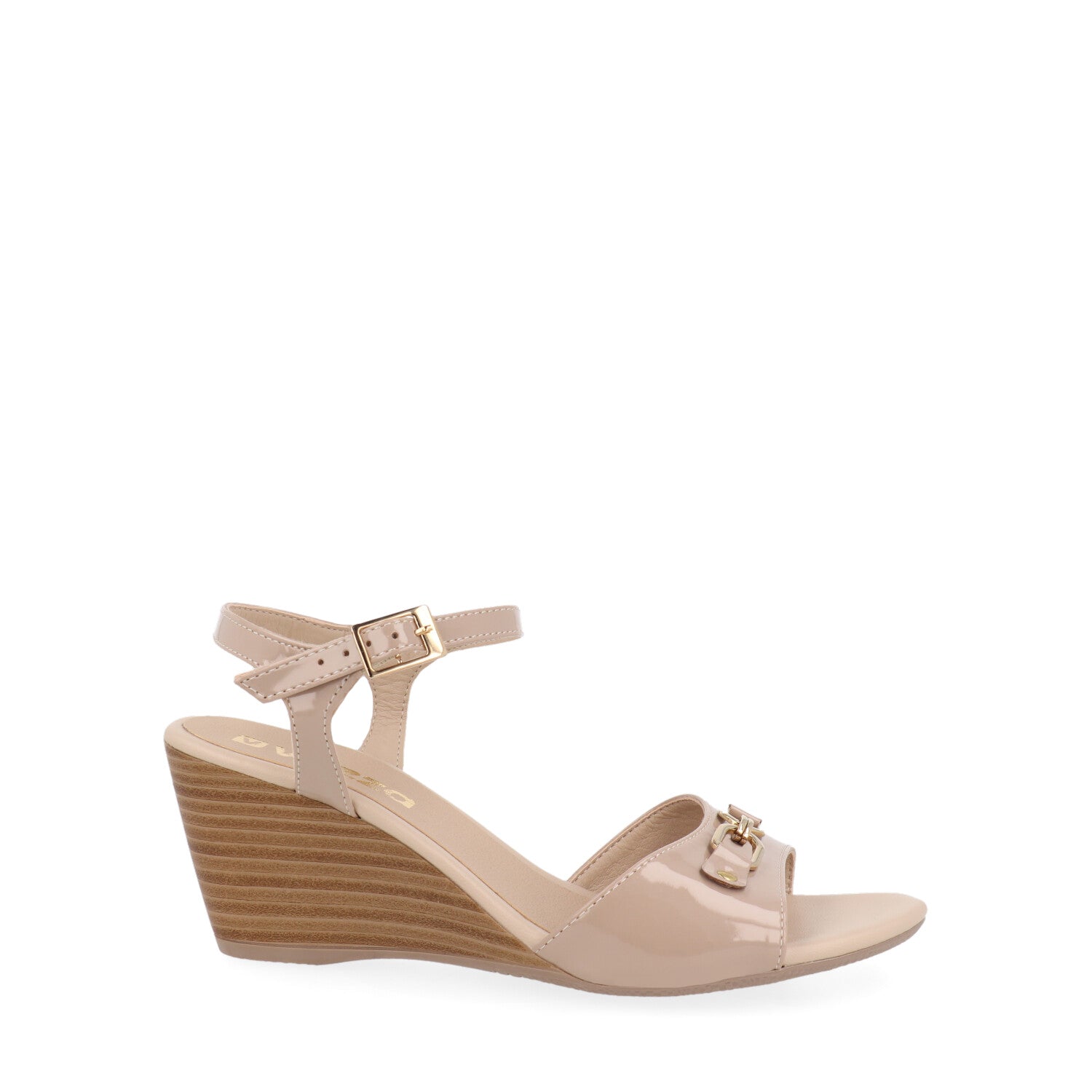 Sandalia De Plataforma Vazza color Beige Charol para Mujer