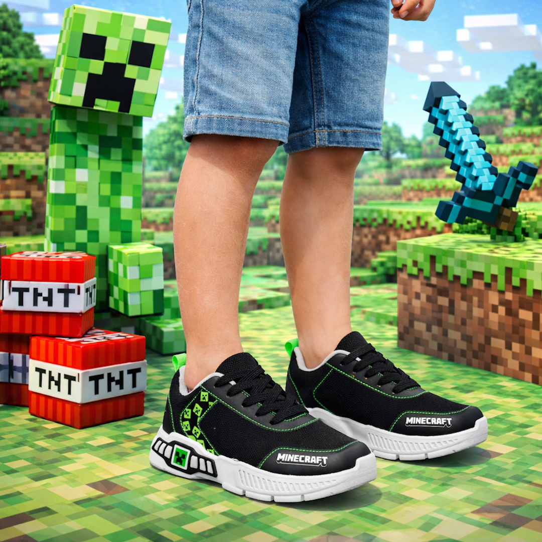 Tenis Urbano Minecraft color Negro para Niño