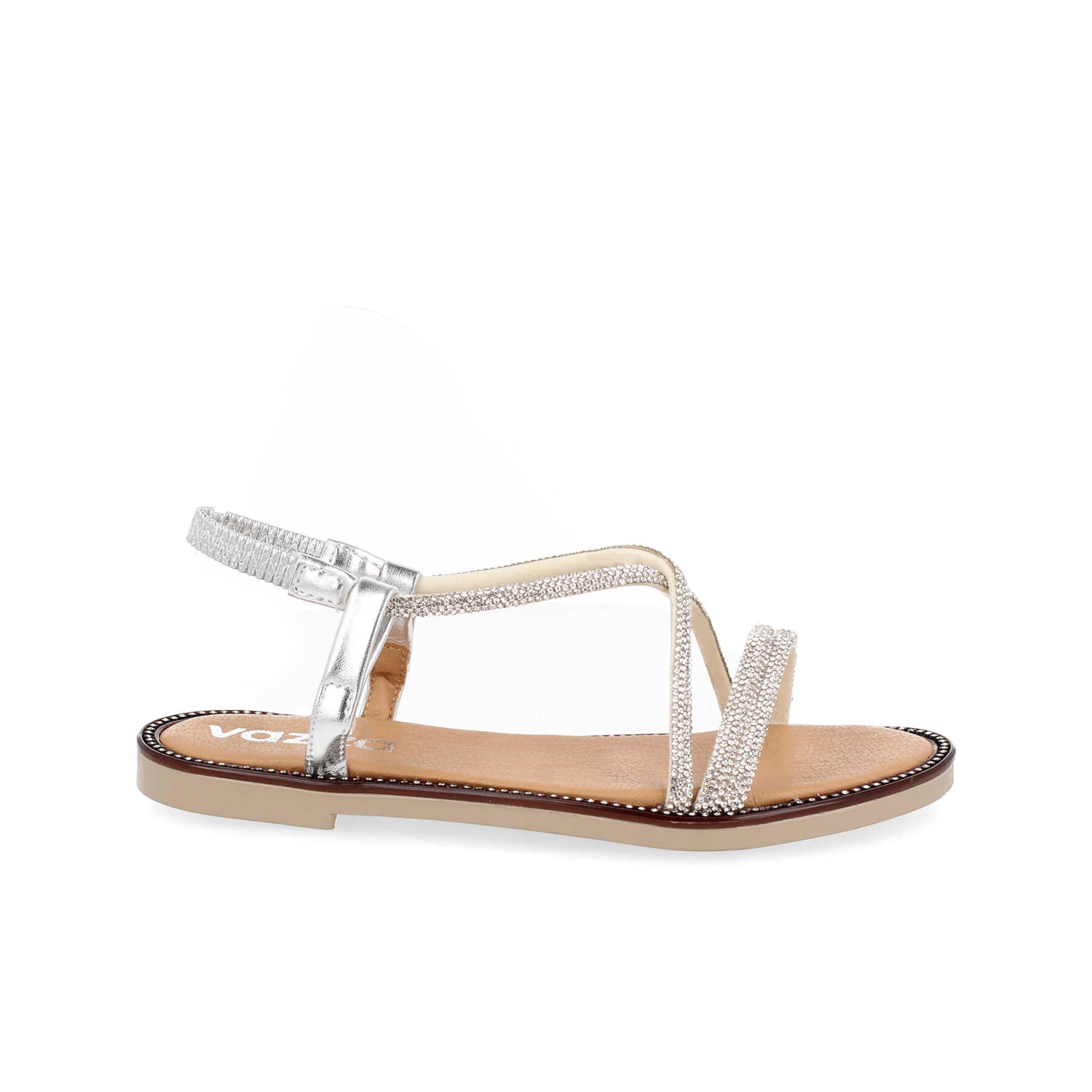 Sandalia Casual Vazza color Plata para Mujer