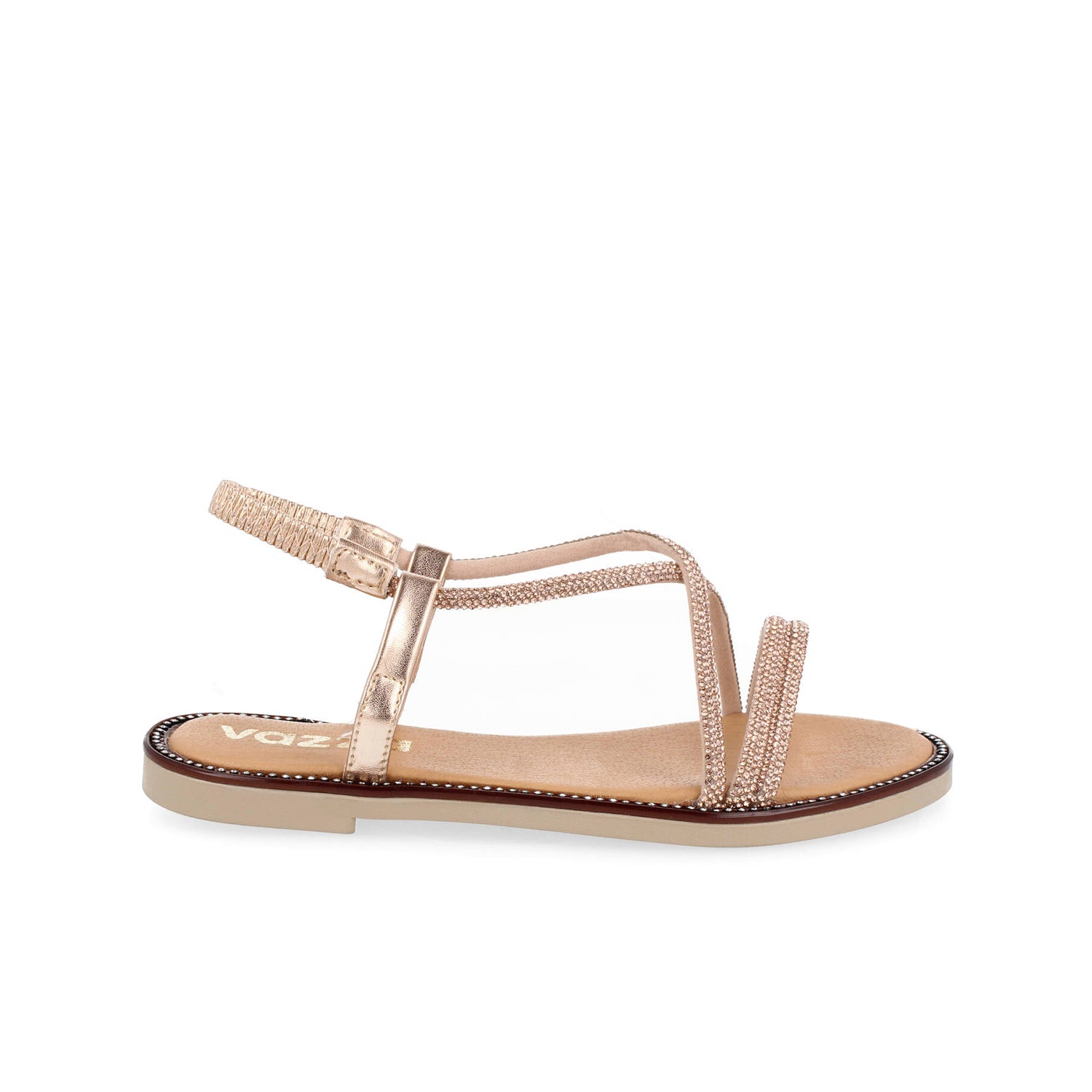 Sandalia Casual Vazza color Oro para Mujer