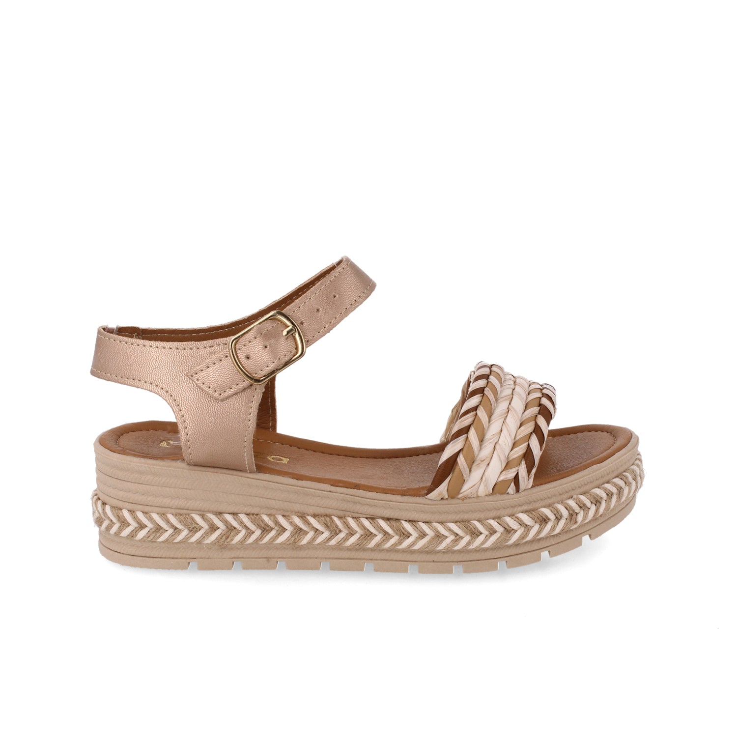 Sandalia Casual Vazza color Oro para Mujer