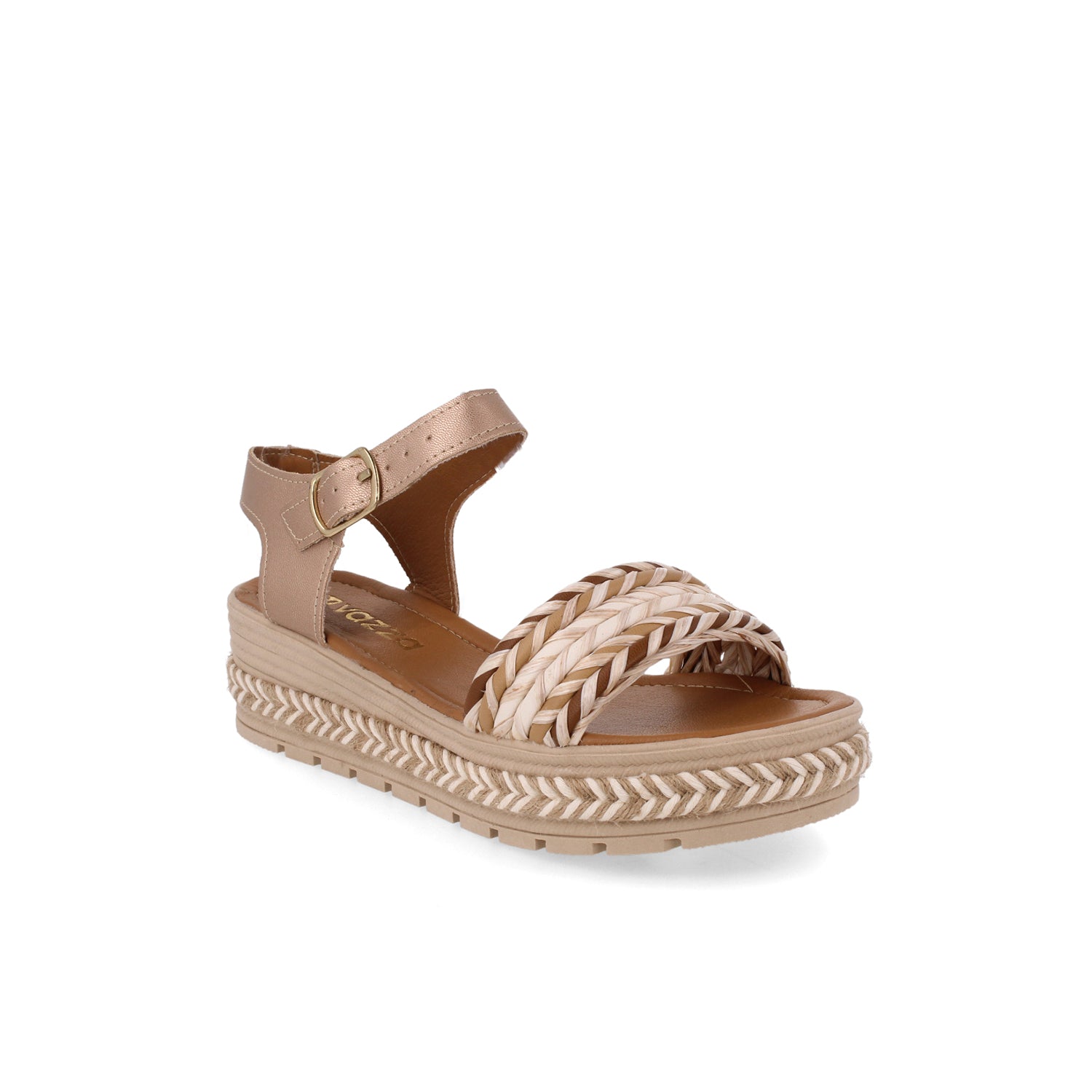Sandalia Casual Vazza color Oro para Mujer