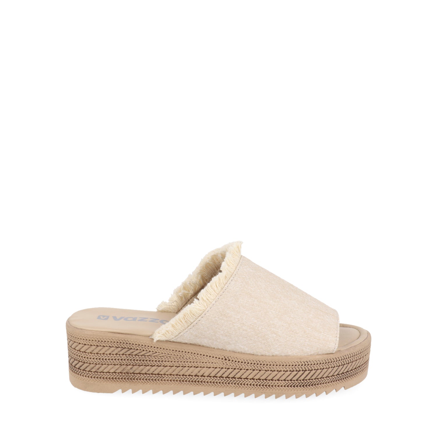 Sandalia de TacÃ³n Vazza color Beige para Mujer