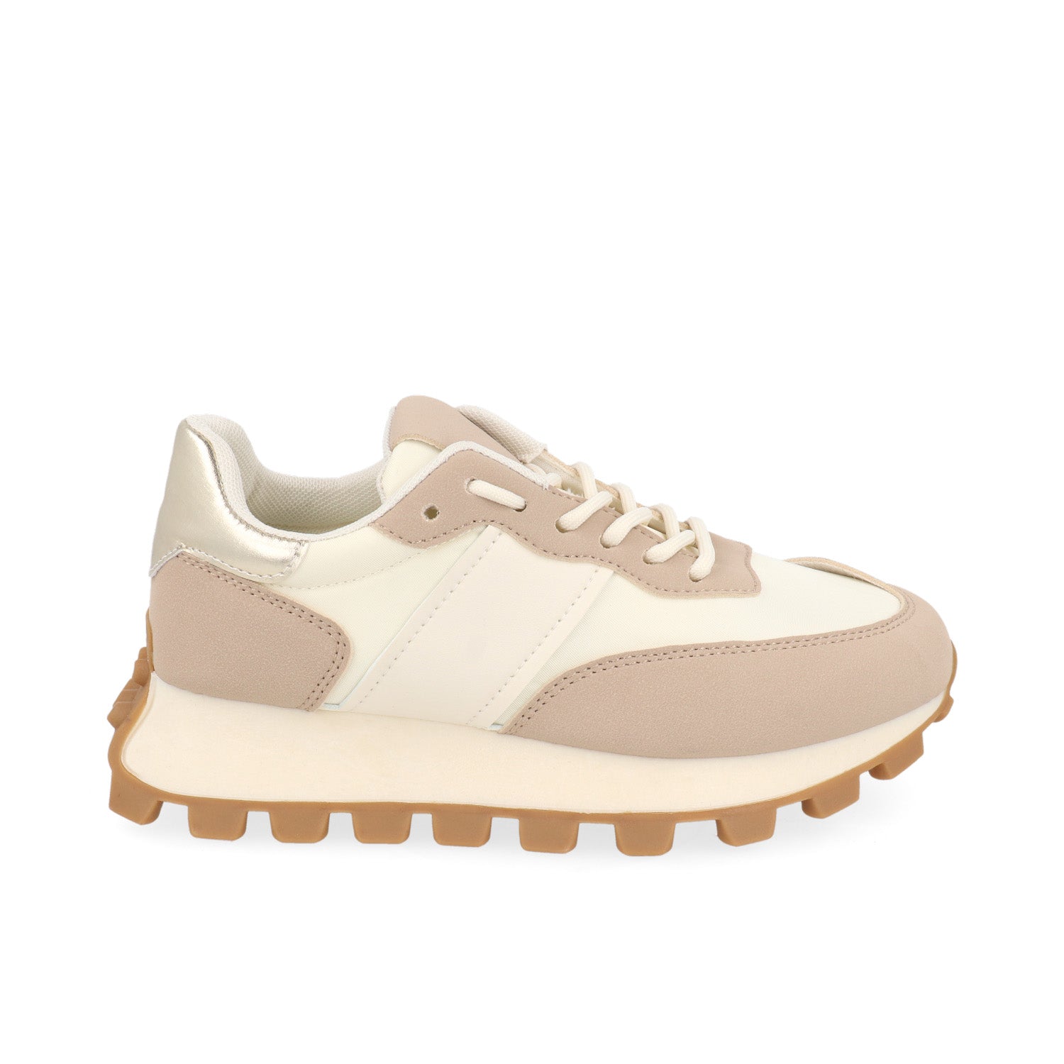 Tenis Casual Vazza color Latte para Mujer