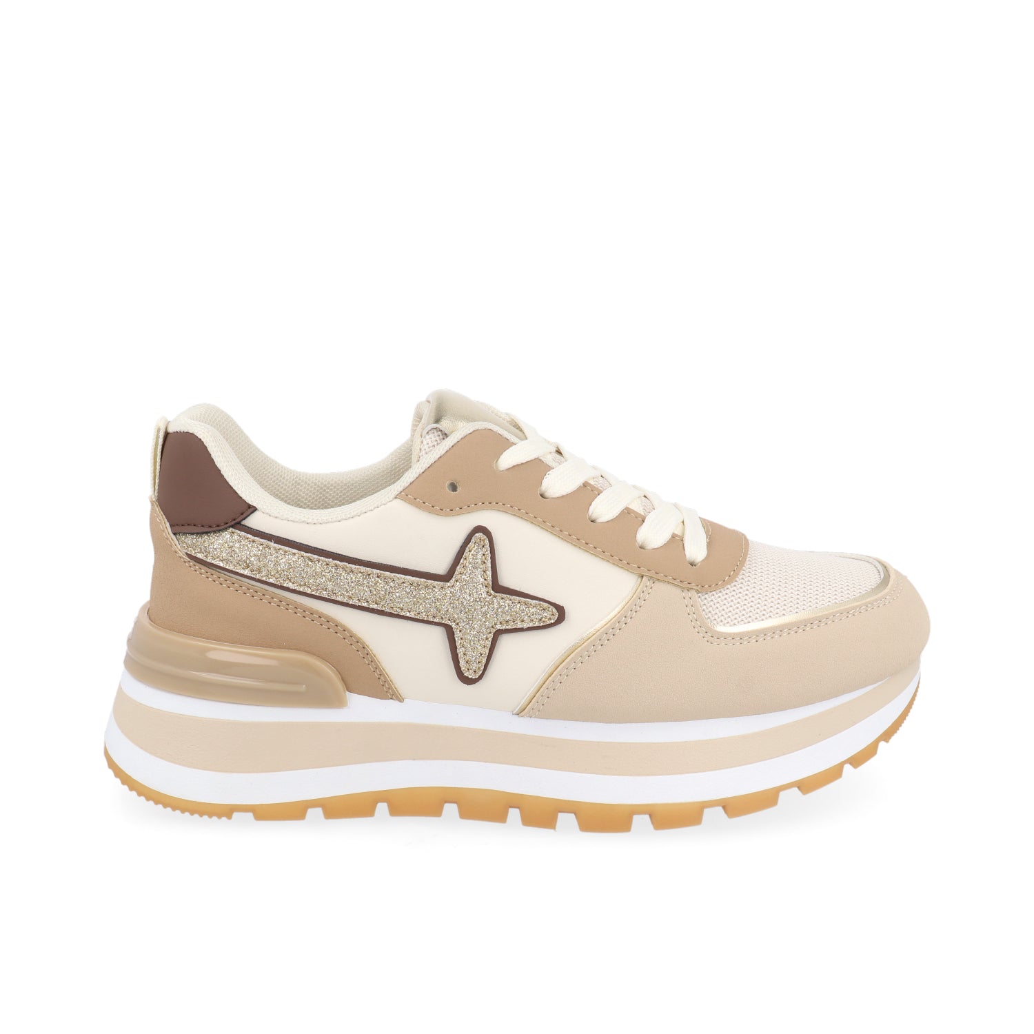 Tenis Casual Vazza color Beige para Mujer