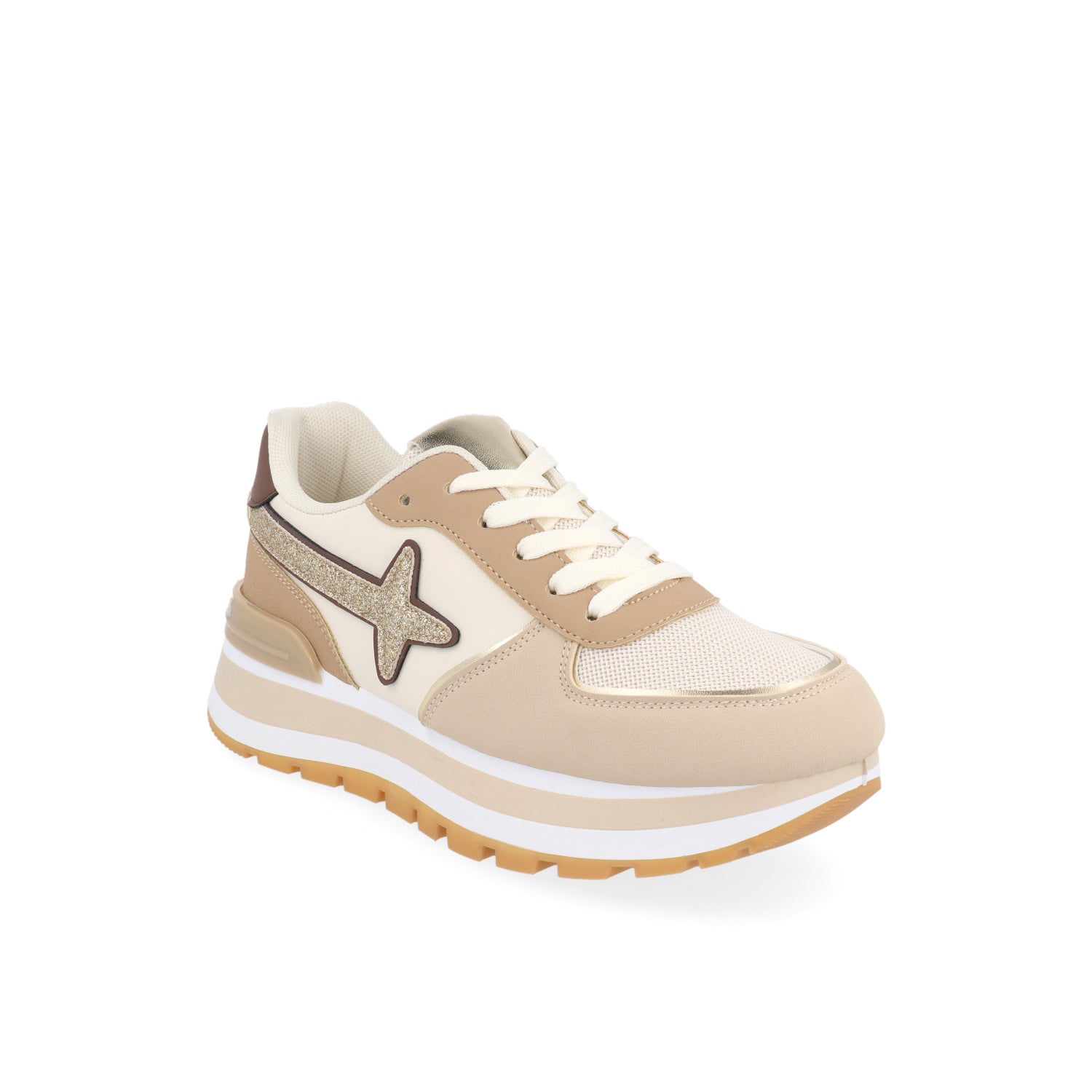 Tenis Casual Vazza color Beige para Mujer