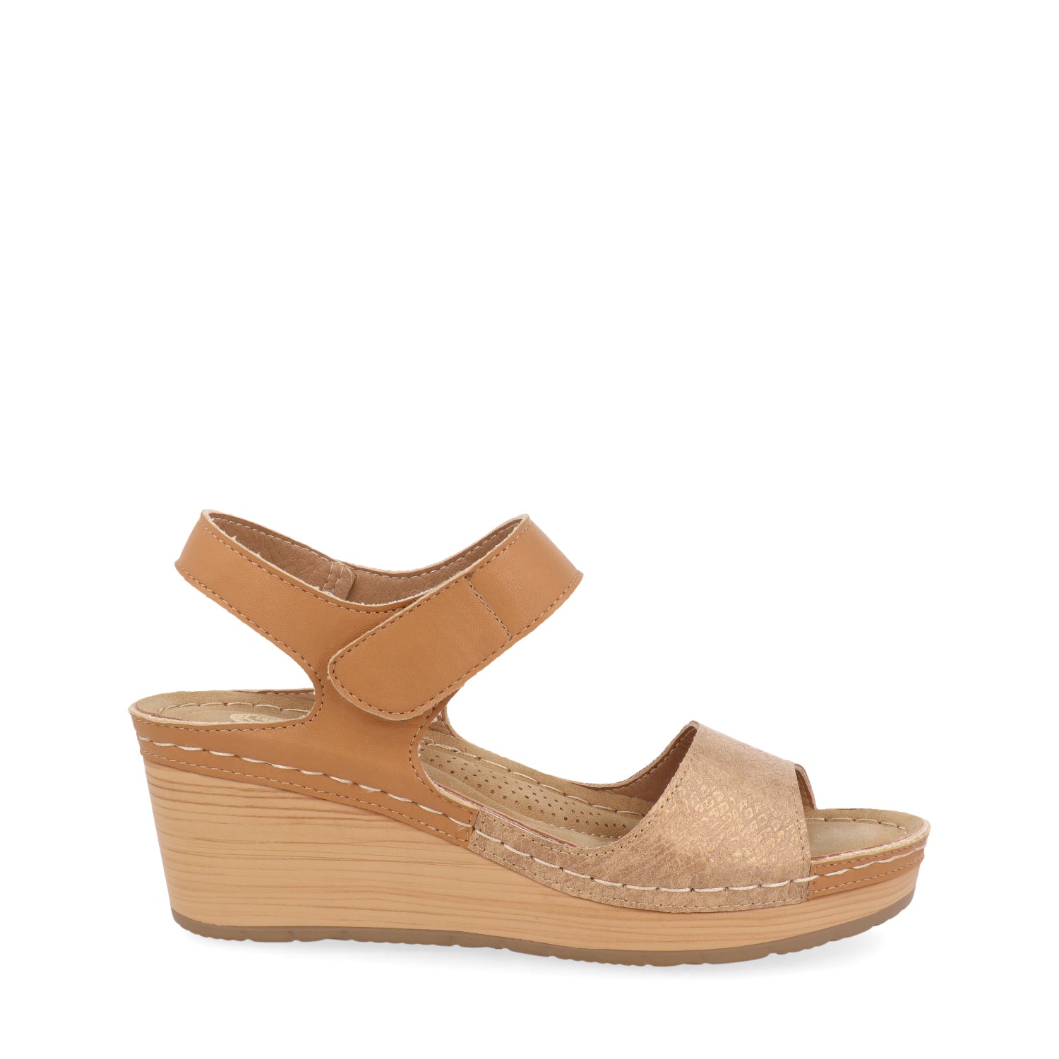 Sandalia Casual Vazza color Camel para Mujer