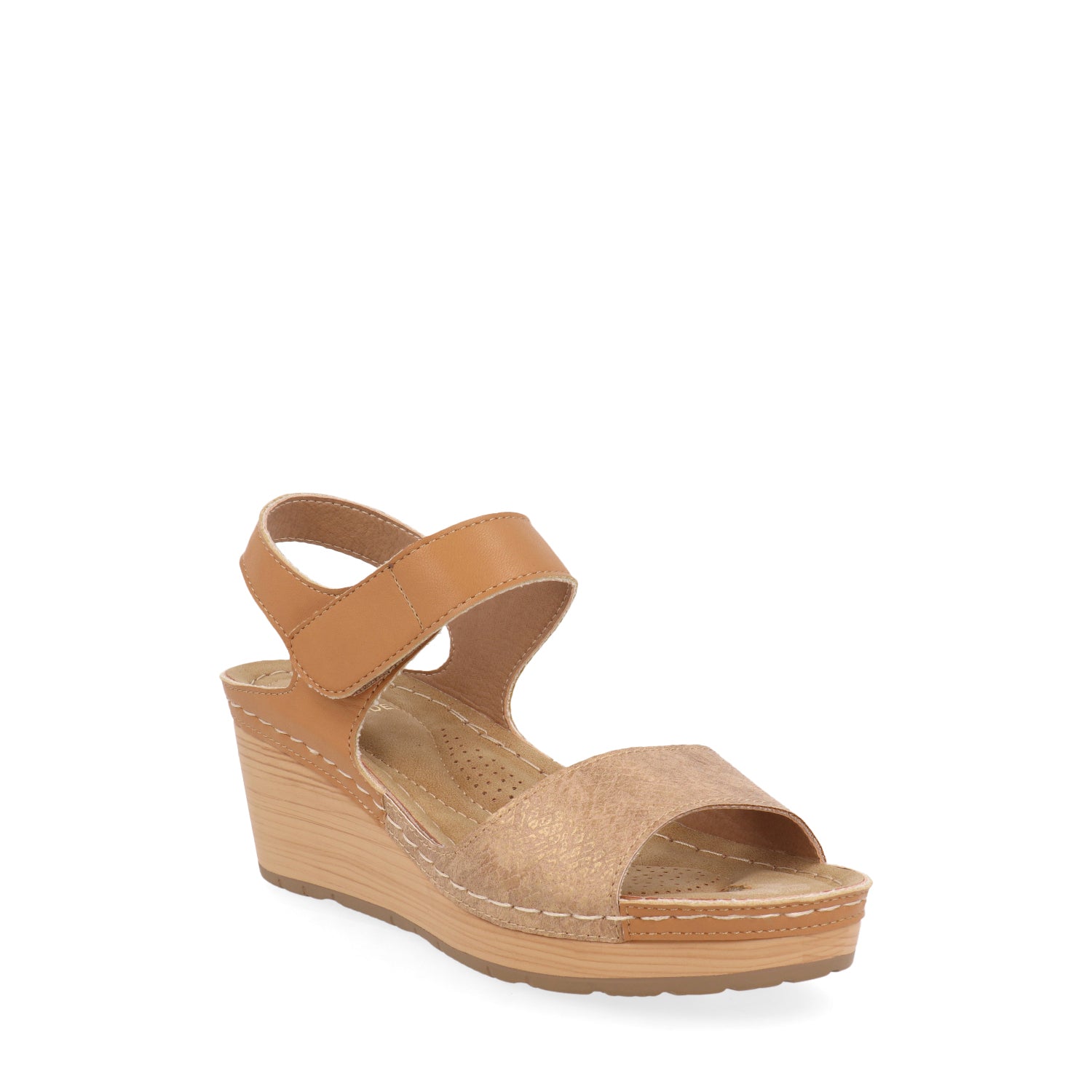 Sandalia Casual Vazza color Camel para Mujer