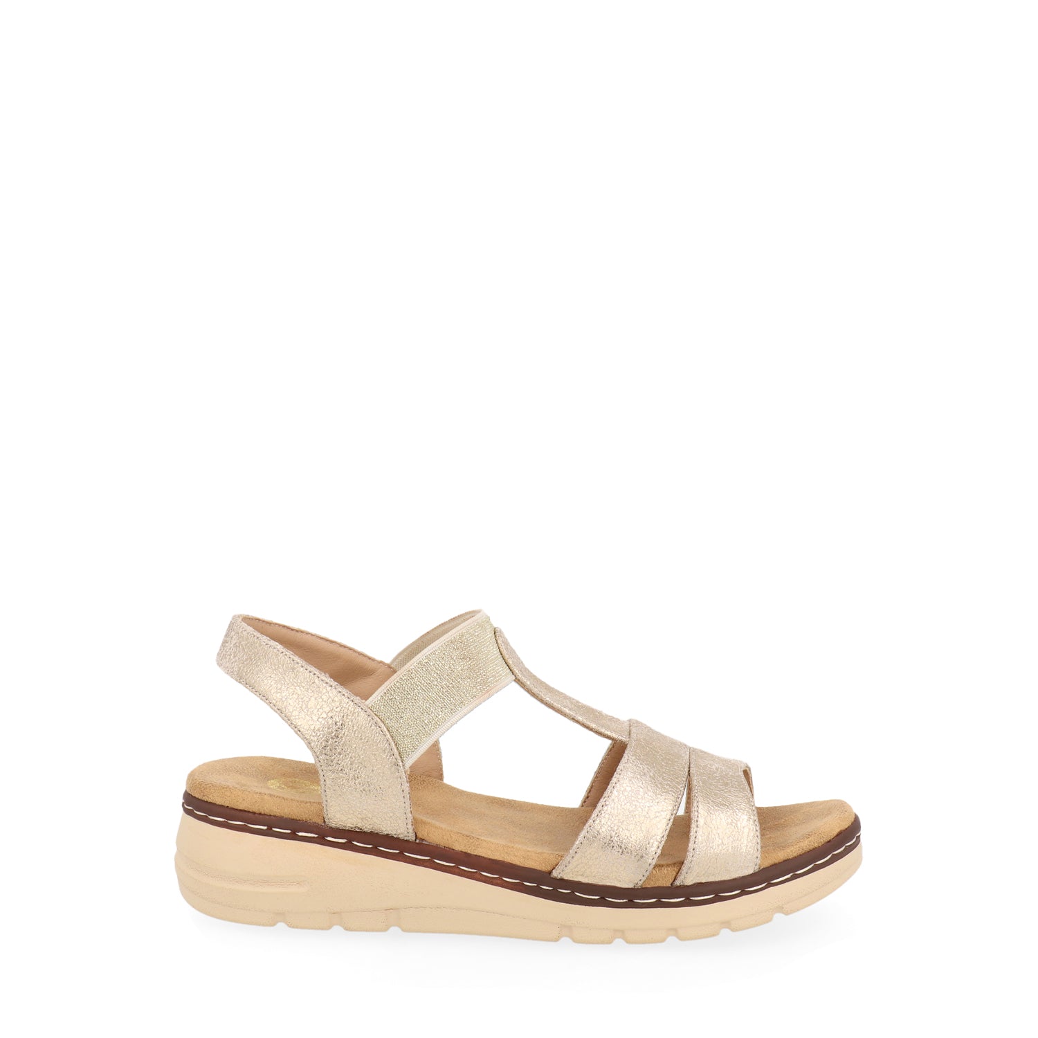 Sandalia Casual Vazza color Oro para Mujer