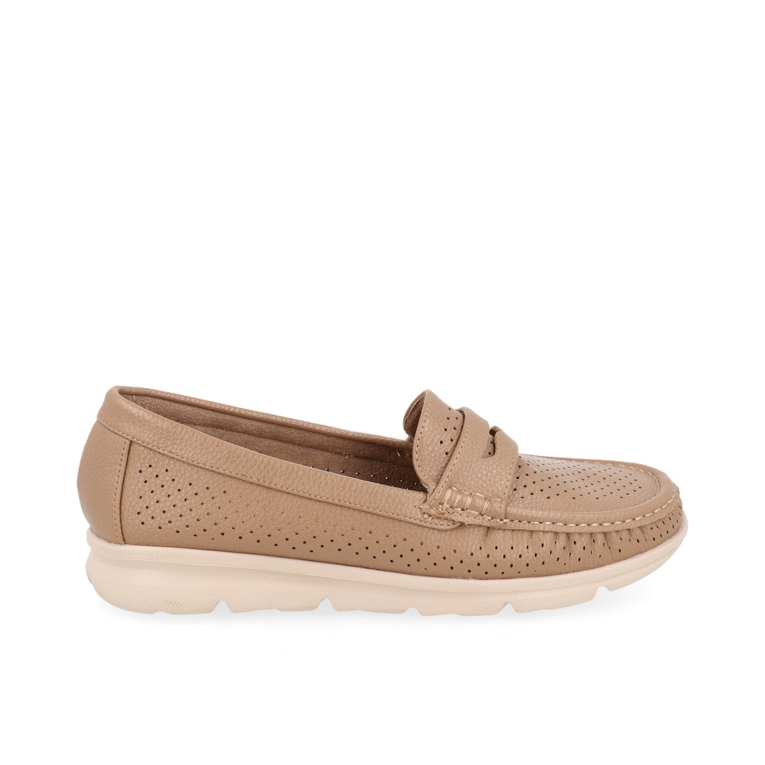 Bostoniano Mocasin Vazza color Beige para Mujer