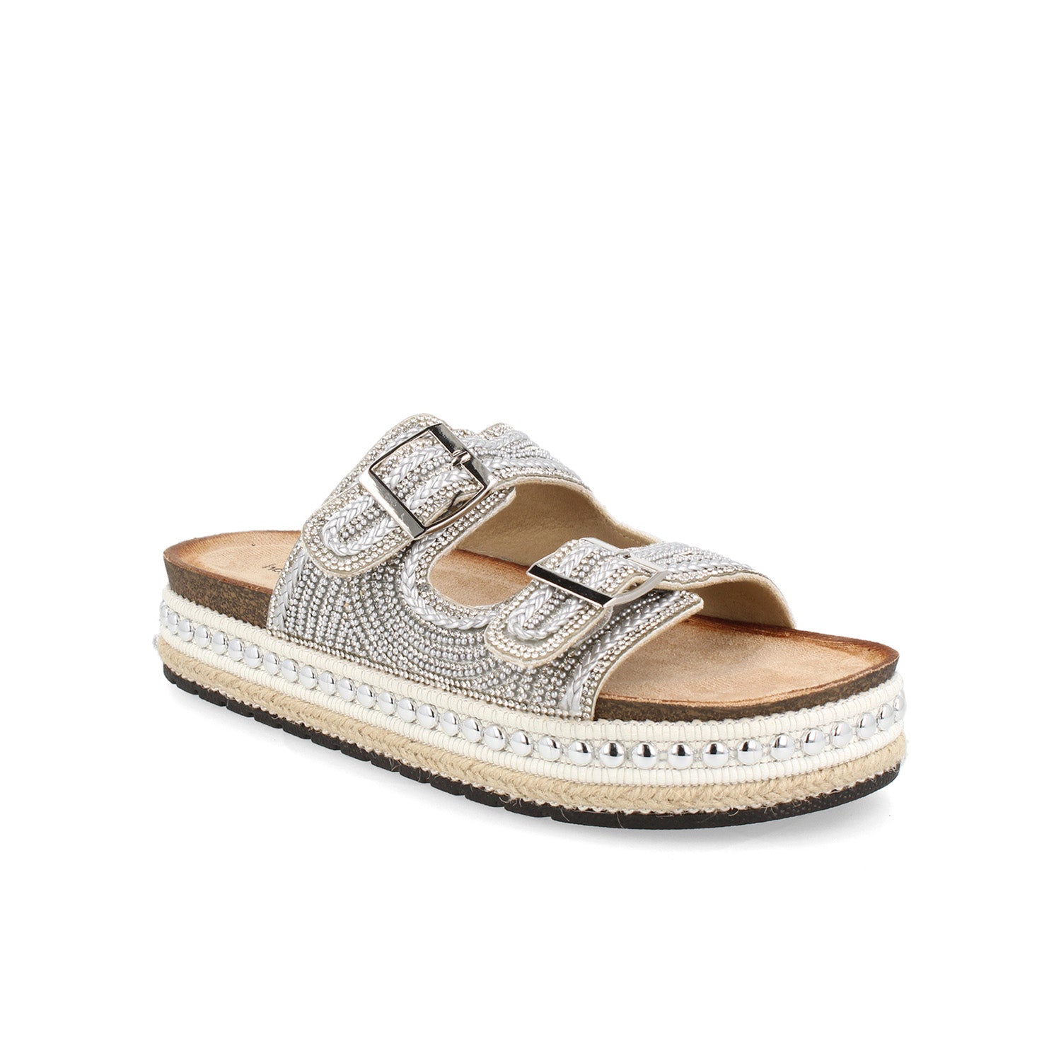 Sandalia Casual Vazza color Plata para Mujer