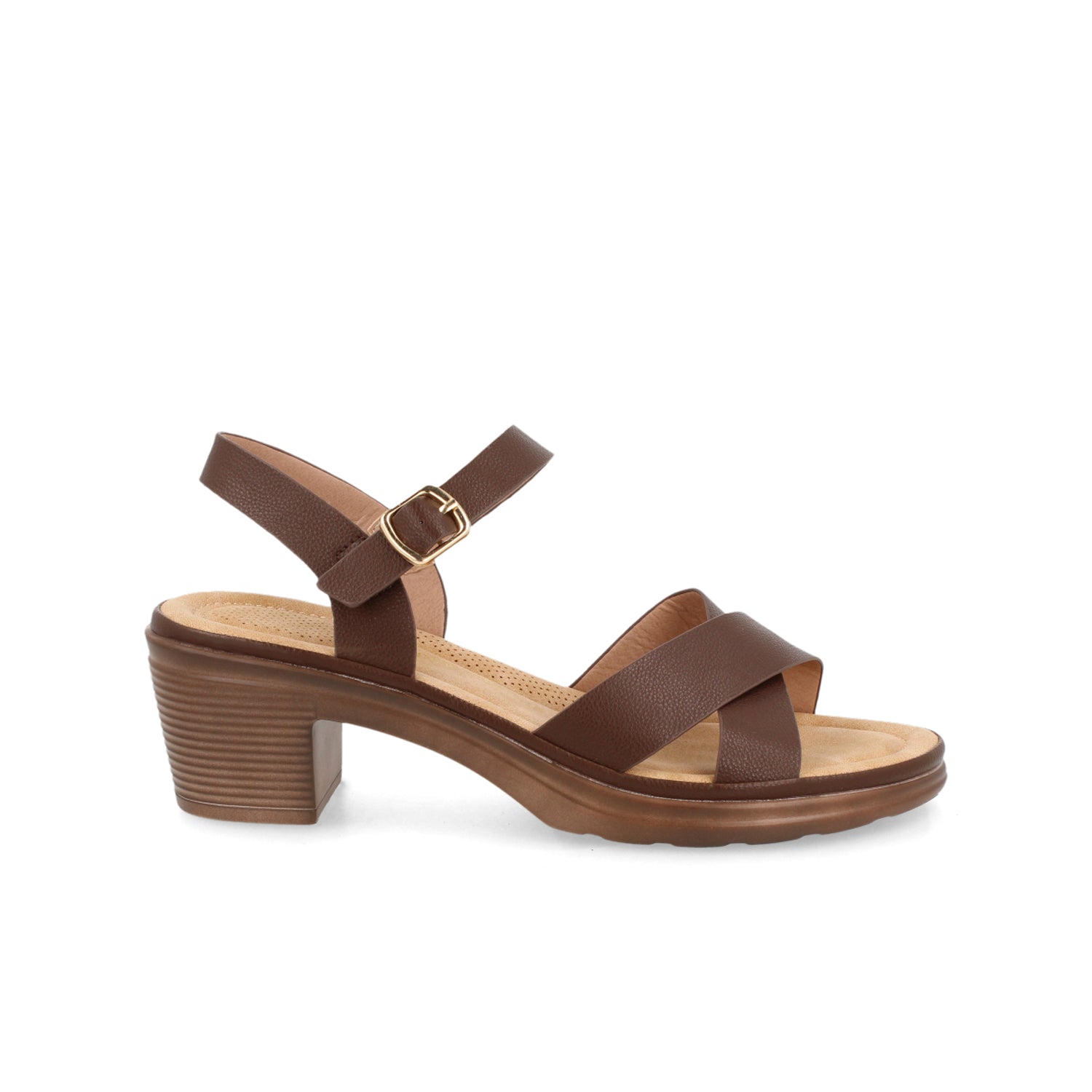 Sandalia Casual Vazza color Cafe para Mujer