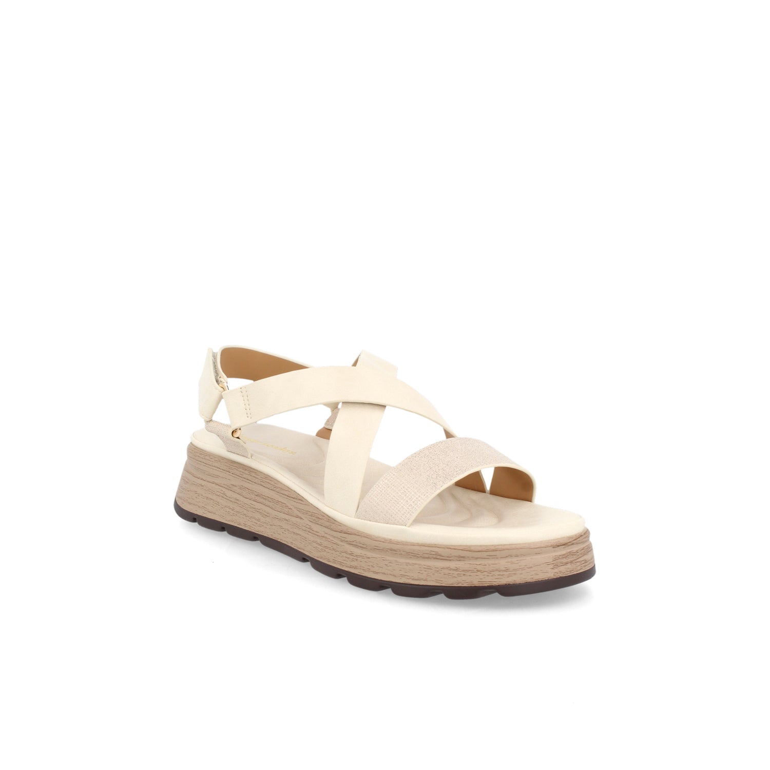 Sandalia Casual Vazza color Latte para Mujer