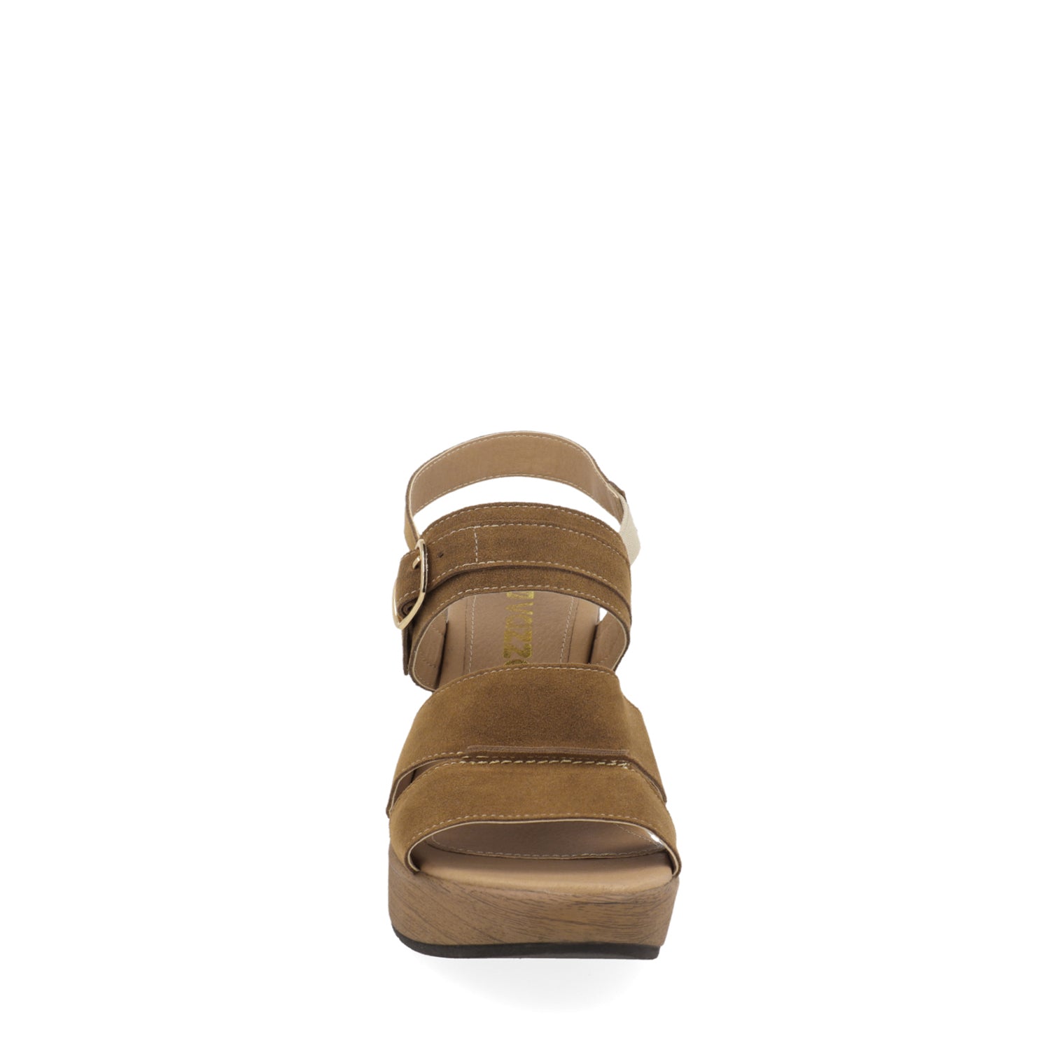 Sandalia de TacÃ³n Vazza color Camel para Mujer