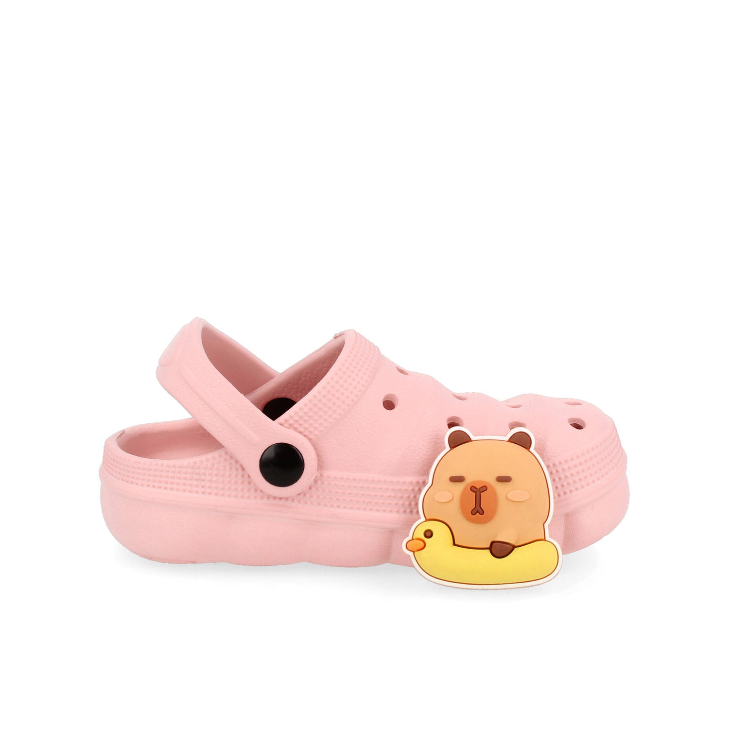 Sandalia de Playa Vazza color Rosa con Pin de Capibara para Niña