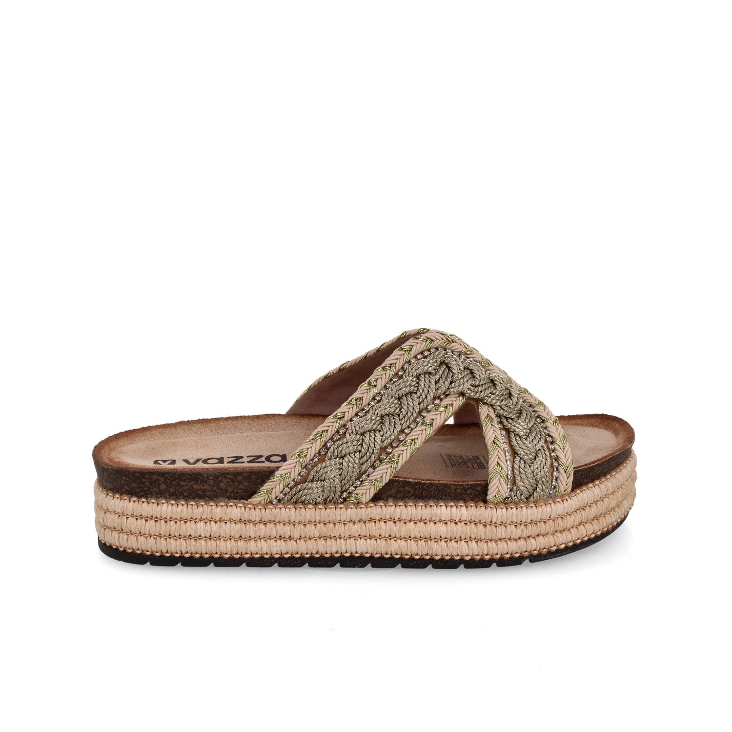 Sandalia Casual Vazza color Oro para Mujer