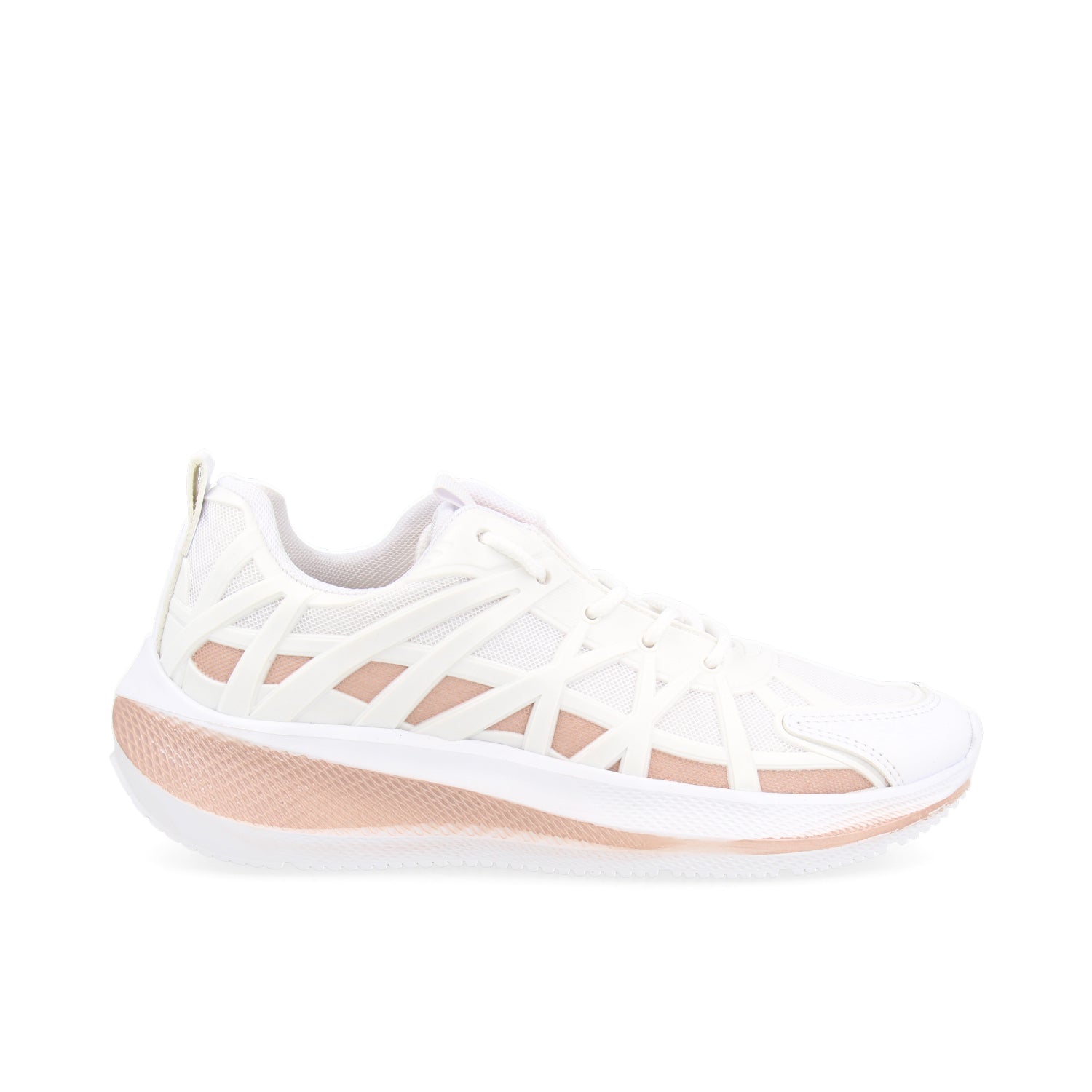 Tenis Urbano  color Blanco Rosa para Mujer