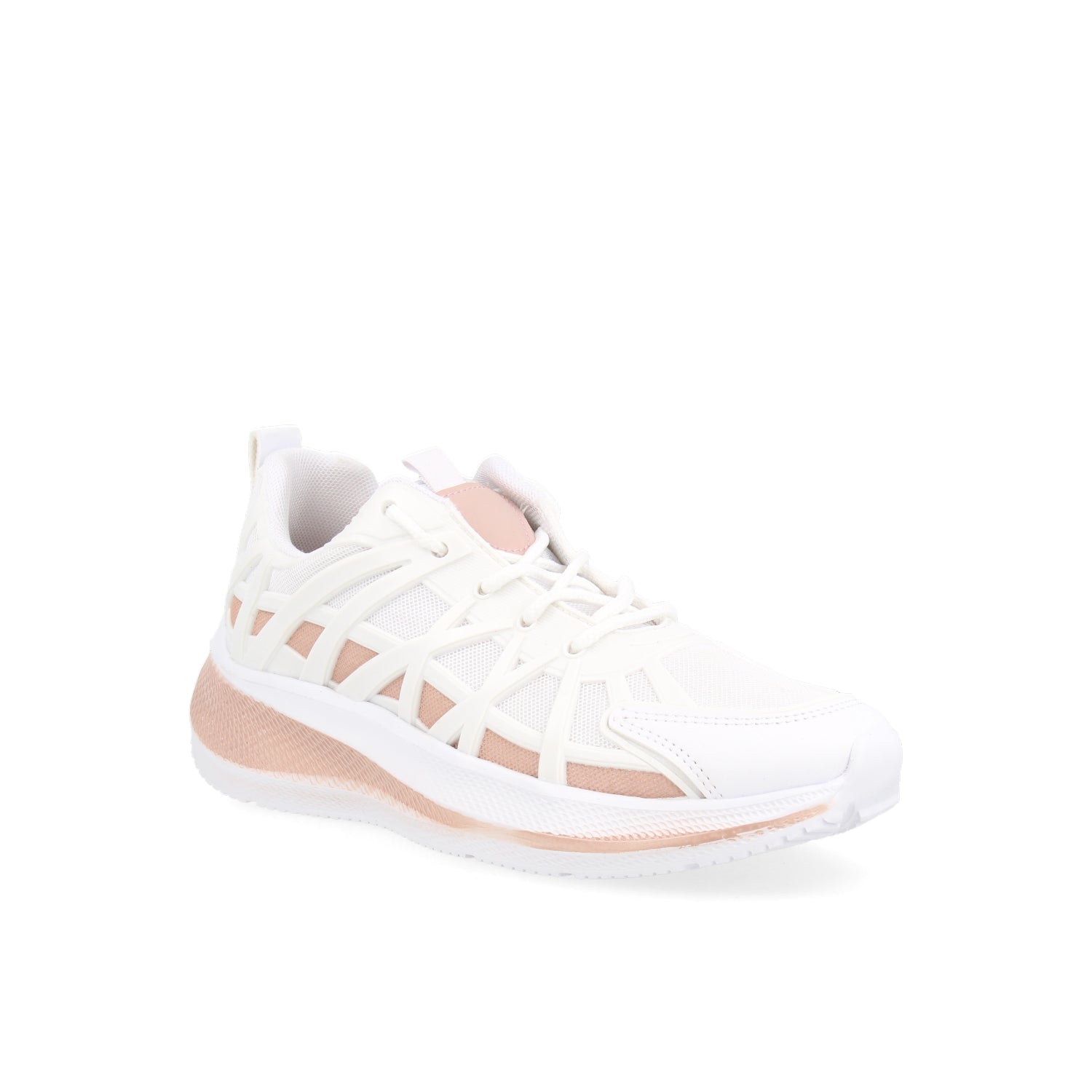 Tenis Urbano  color Blanco Rosa para Mujer