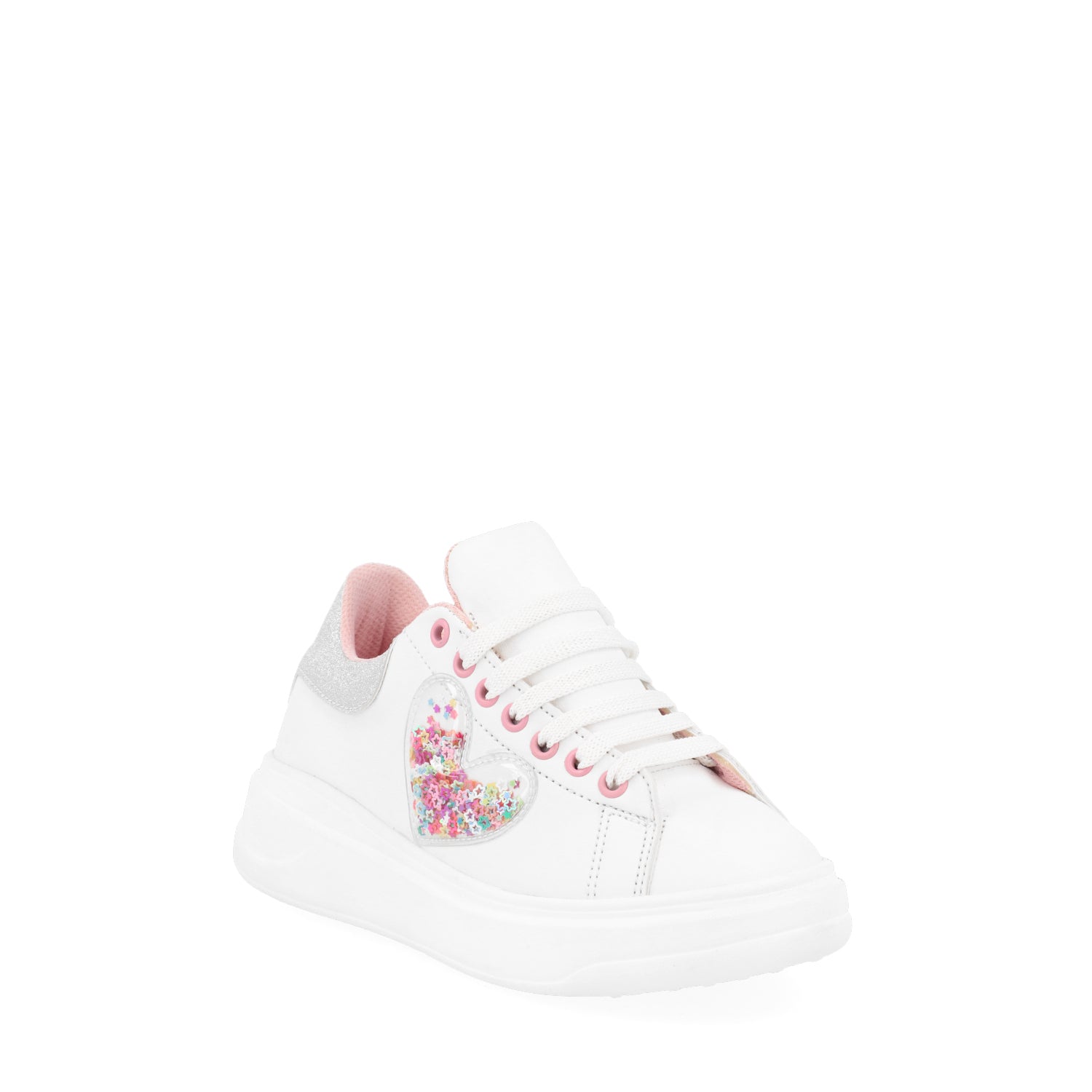 Tenis Estilo Urbano Vazza color Blanco con corazÃ³n para Junior Niña